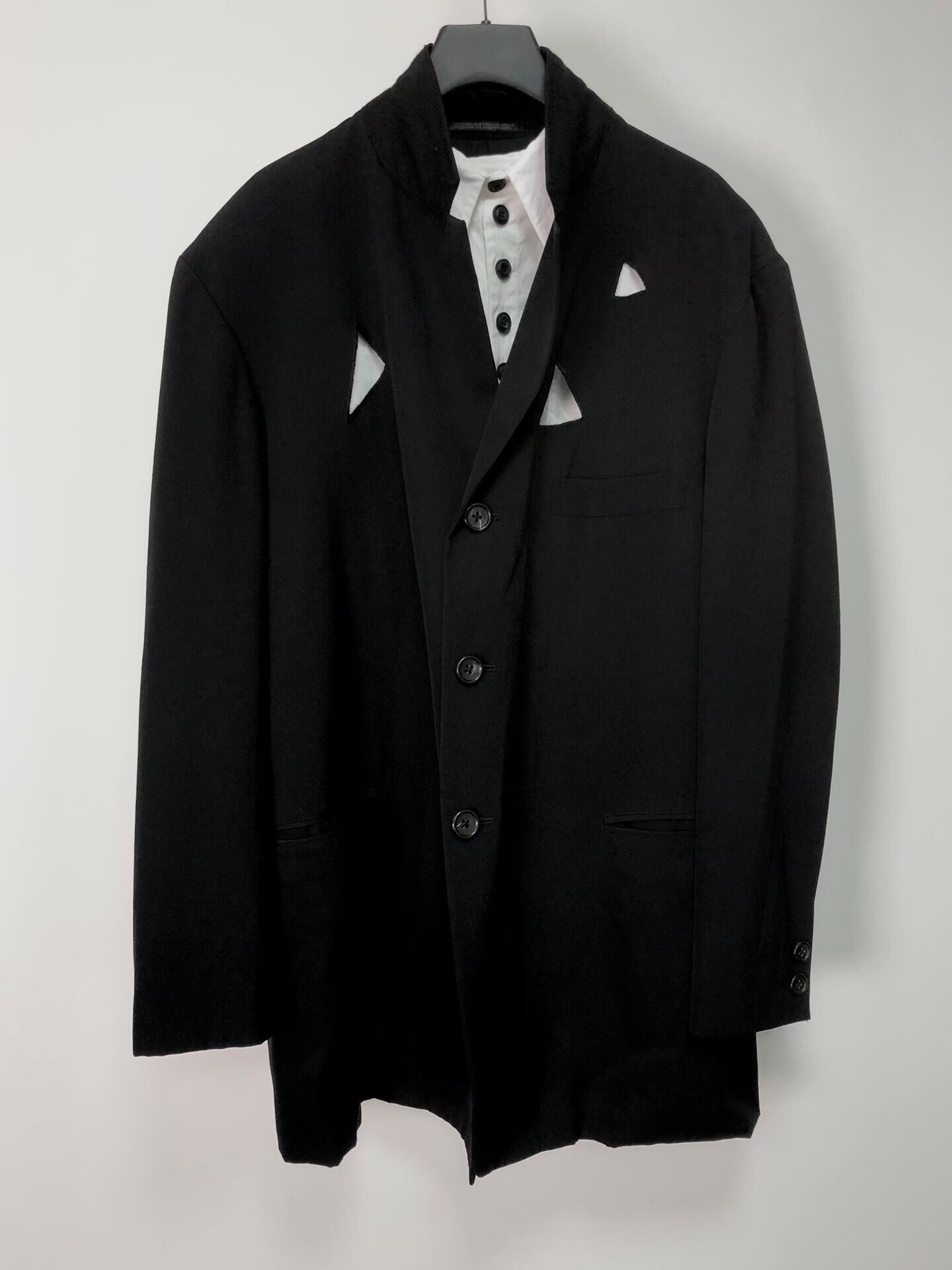 Yohji Yamamoto 92SS Laser Cut Coat — front