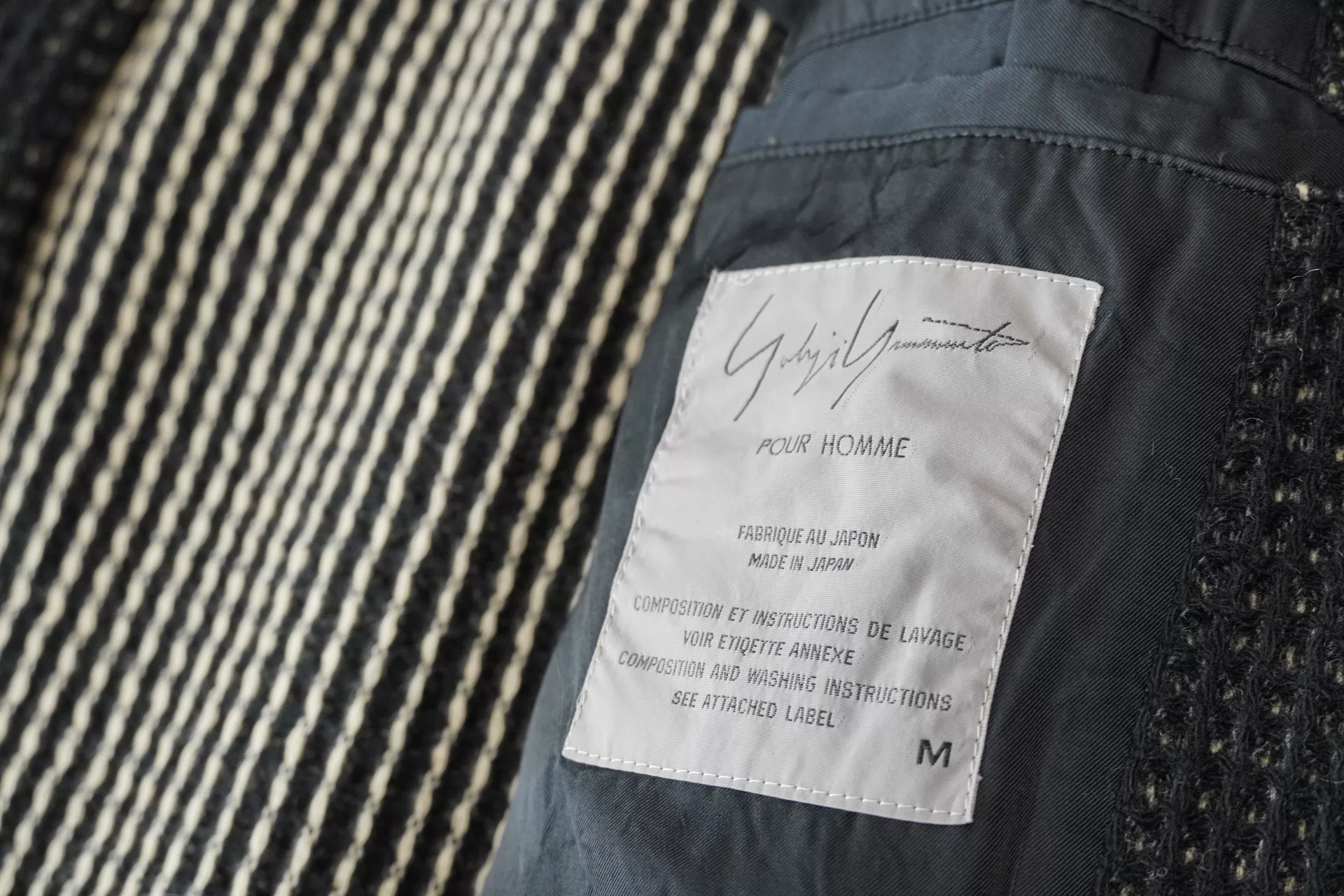 Yohji Yamamoto 97AW Waffle Grid Jacket — label