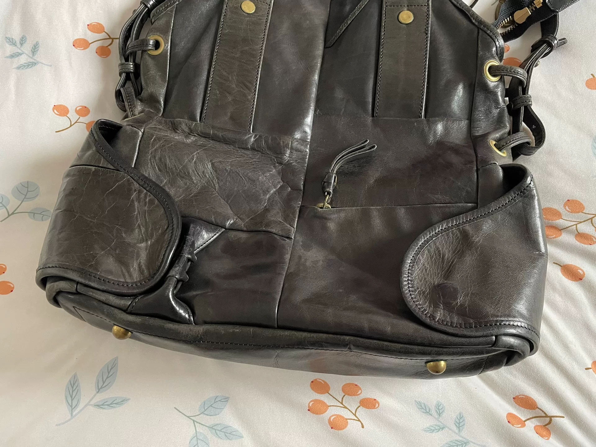 Corneliani Black Leather Handbag Crossbody — detail