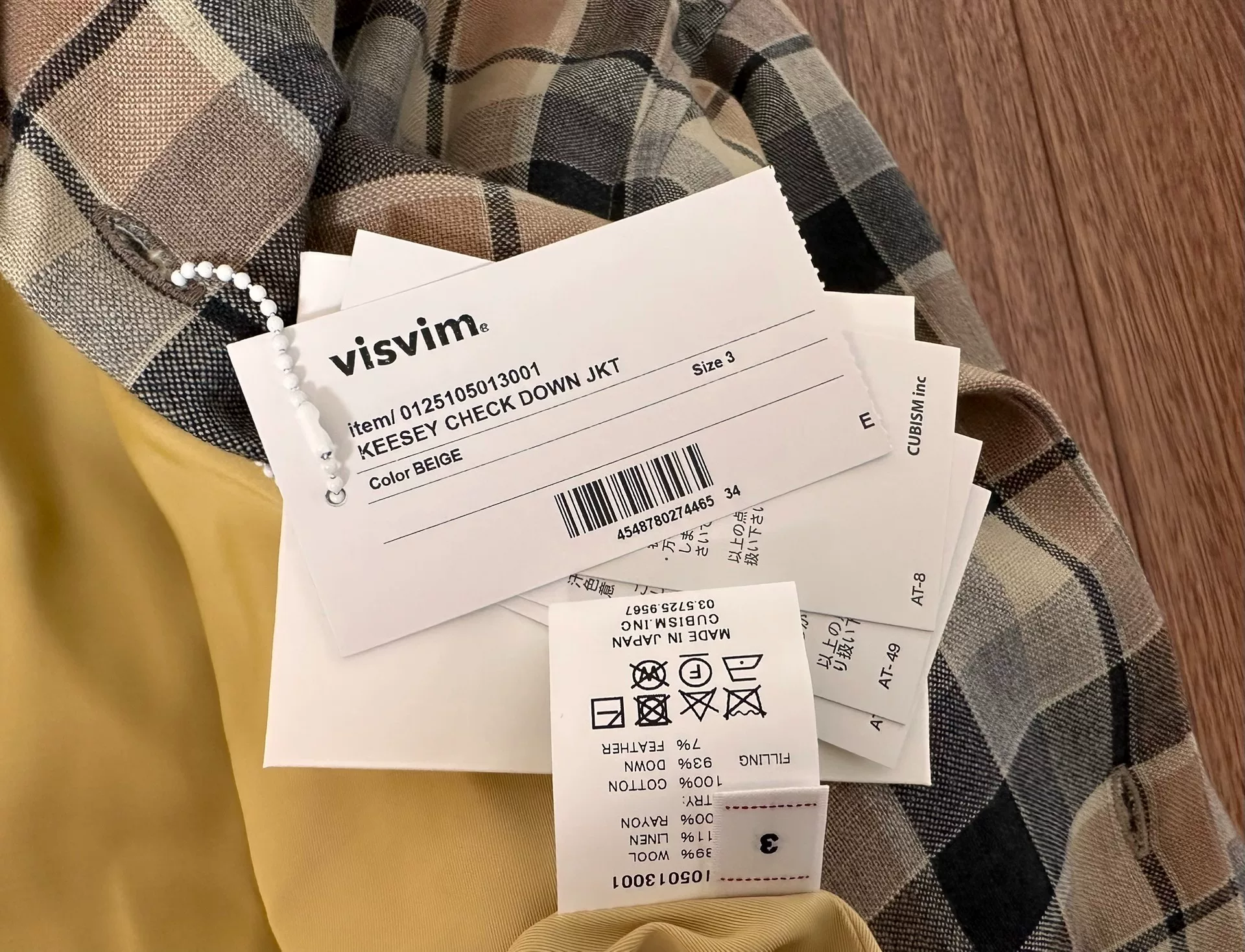 VISVIM 25SS KEESEY CHECK DOWN JKT — back