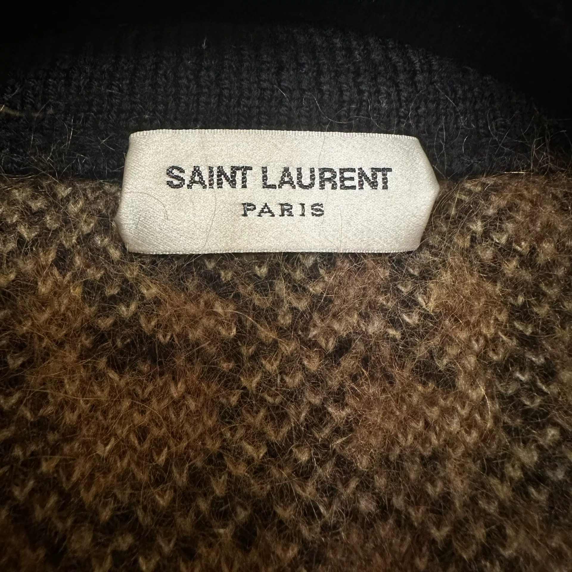 CELINE Leopard Print Wool Coat — detail