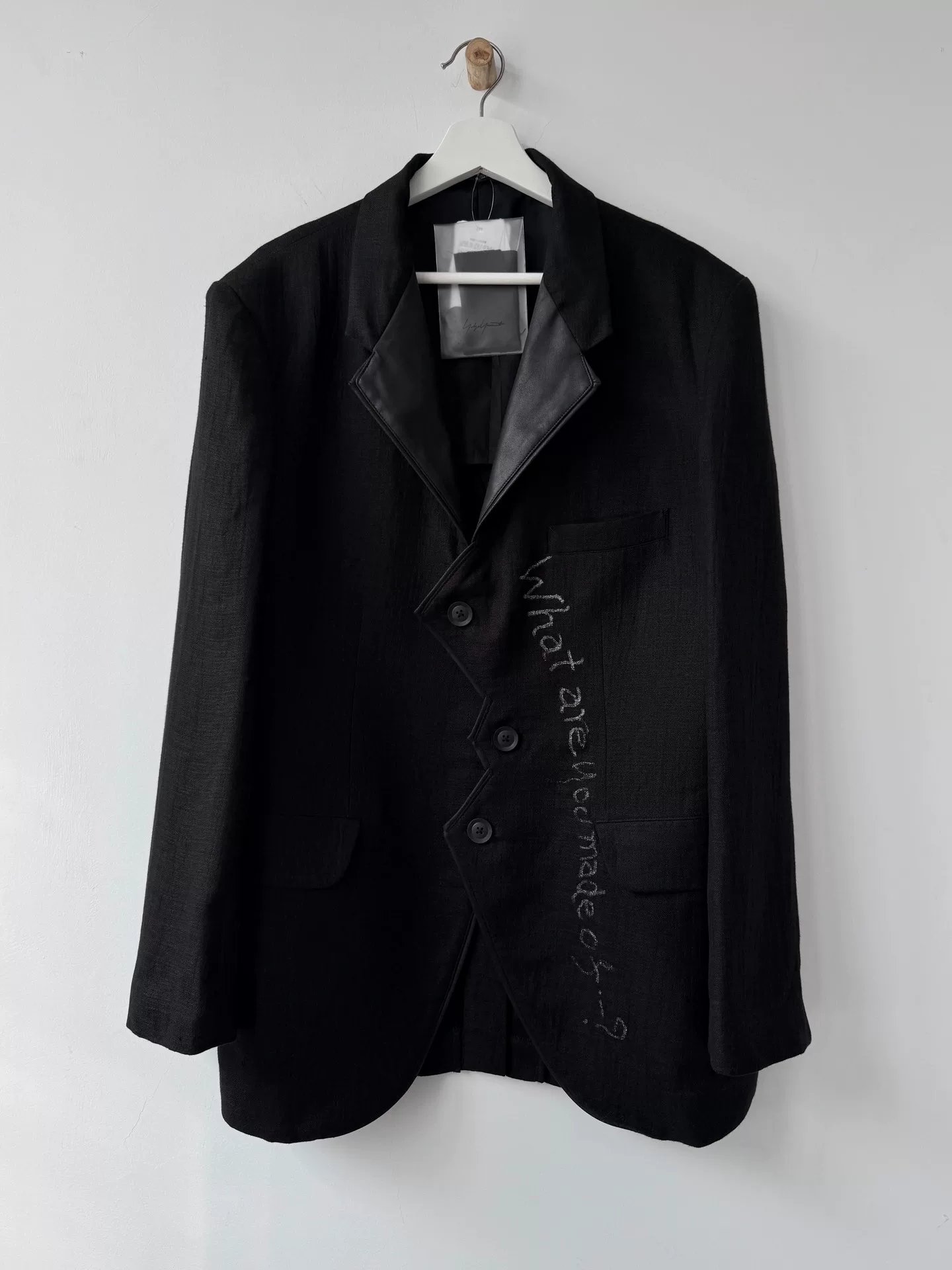 Yohji Yamamoto 23SS Linen Sheepskin Text Blazer