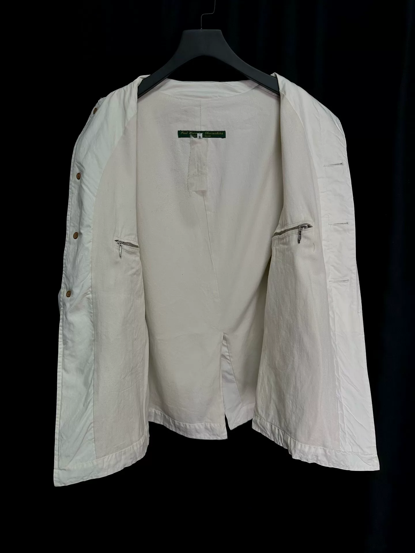 Paul Harnden Ivory Mac Coat — label
