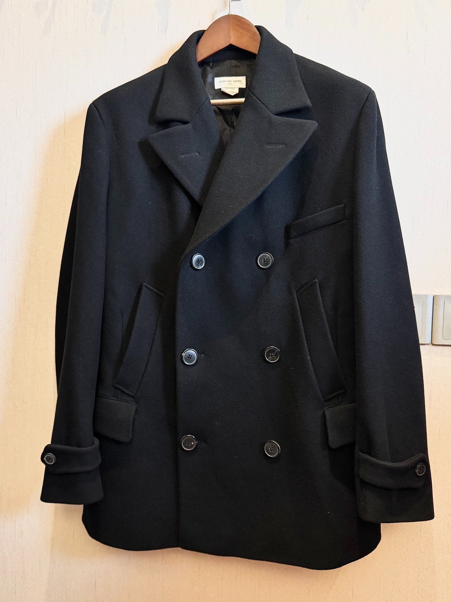 Dries Van Noten Black Pea Coat