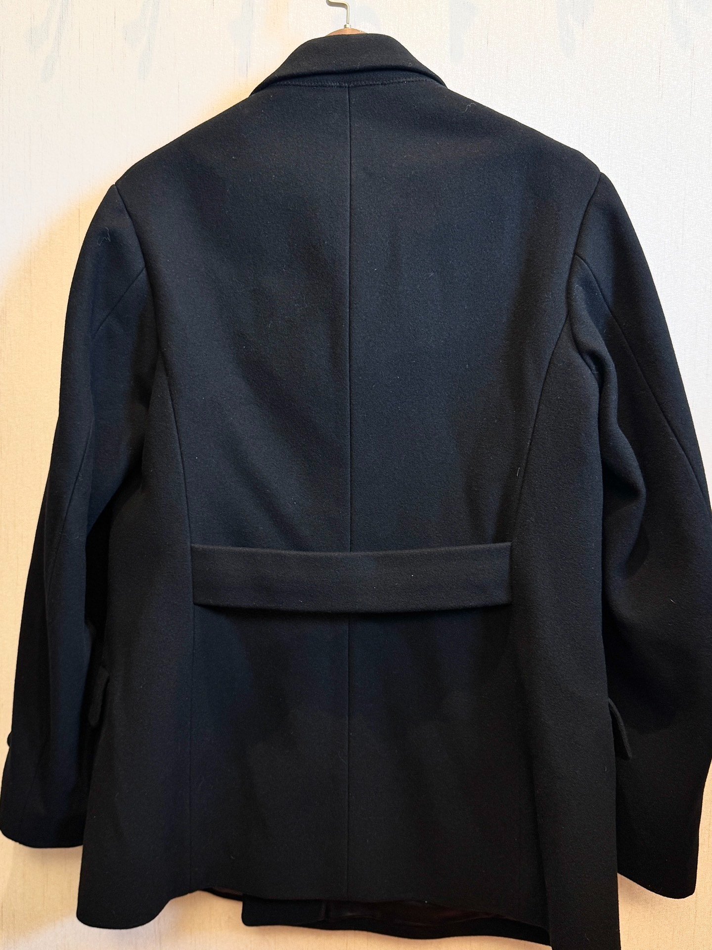 Dries Van Noten Black Pea Coat — front