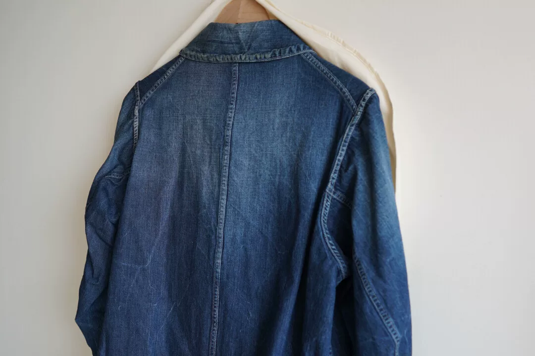 visvim Grease Monkey Denim Trench Coat — label