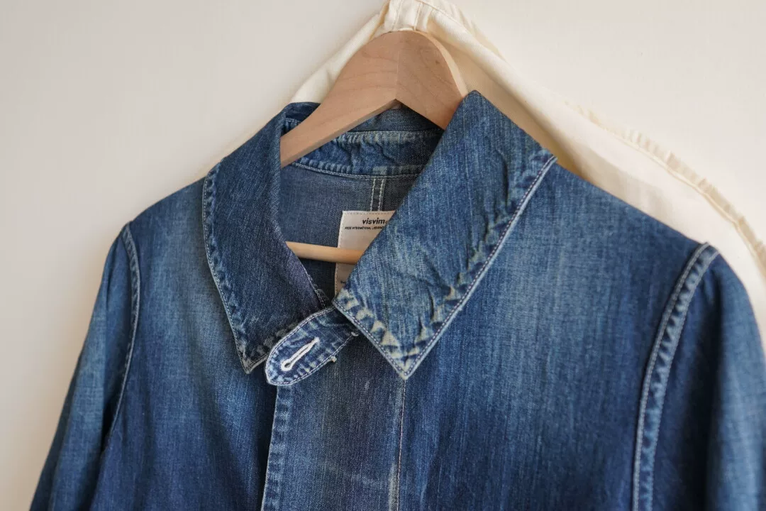 visvim Grease Monkey Denim Trench Coat — detail