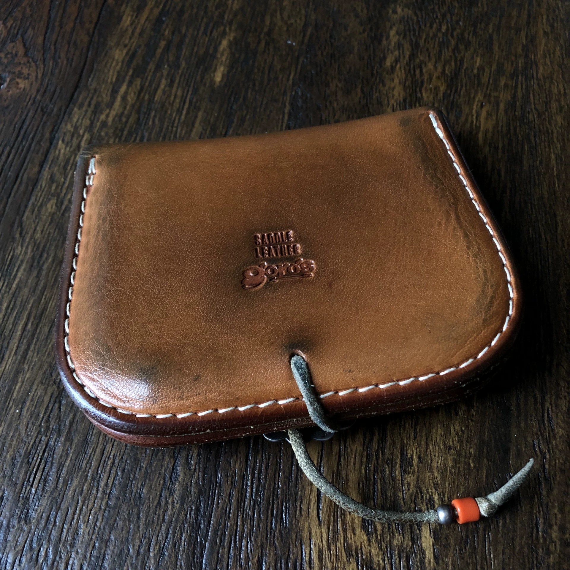Goros Natural Leather Card Holder — front