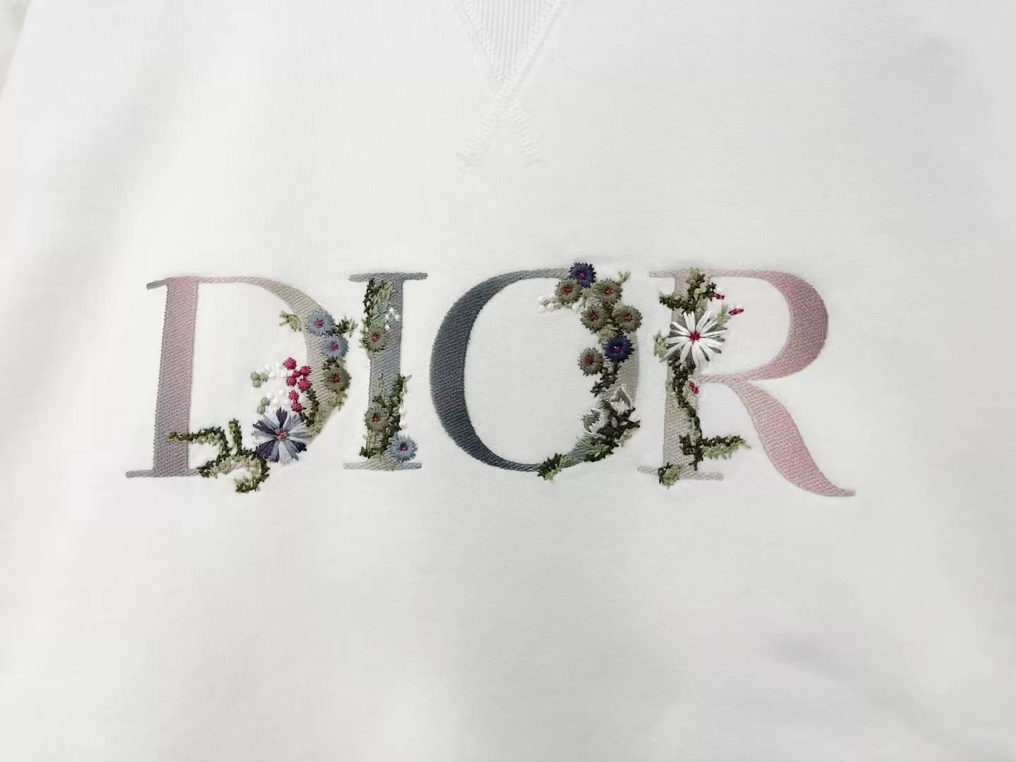 Dior Embroidered Floral Letter Sweatshirt — front