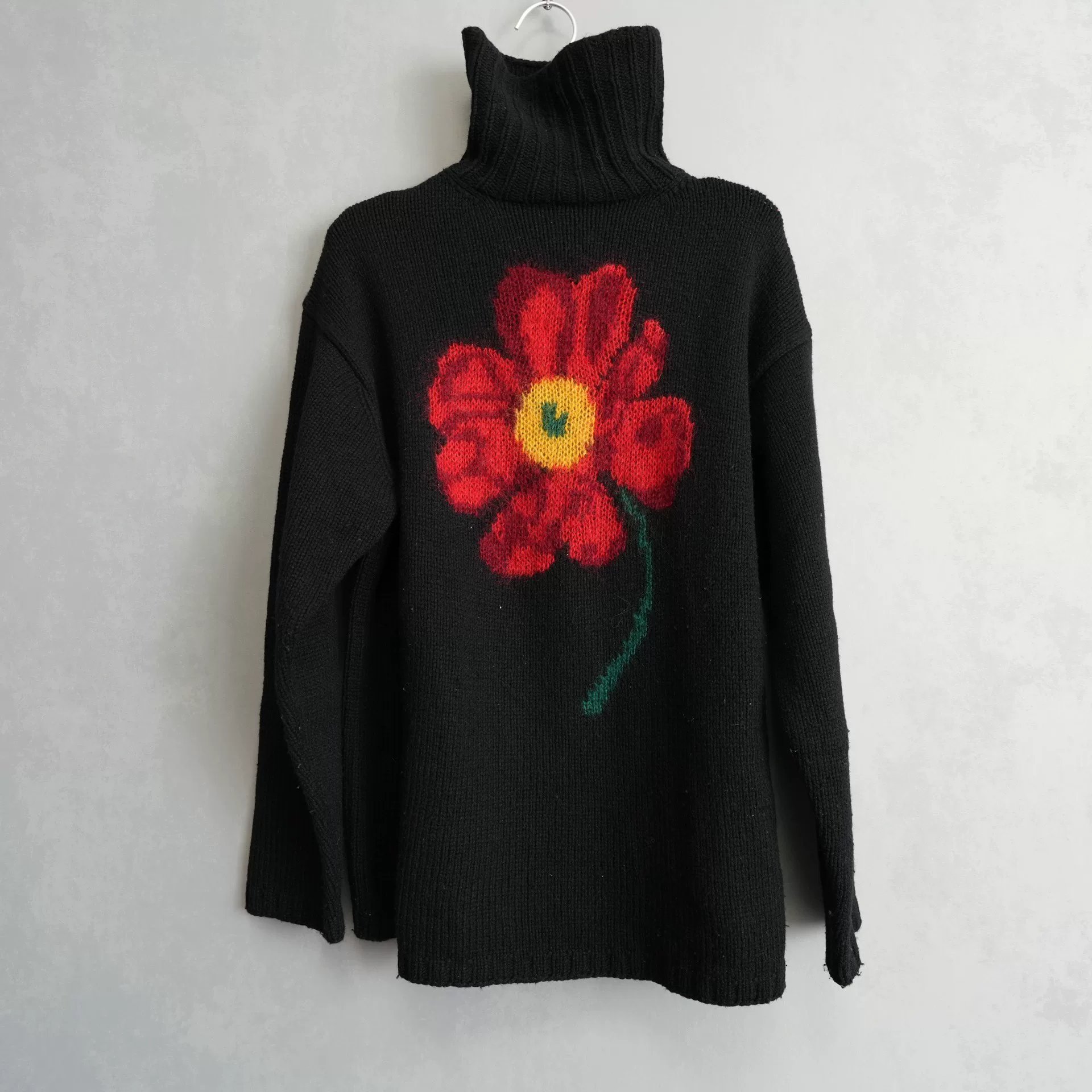 Yohji Yamamoto 95AW Floral Turtleneck Sweater — back