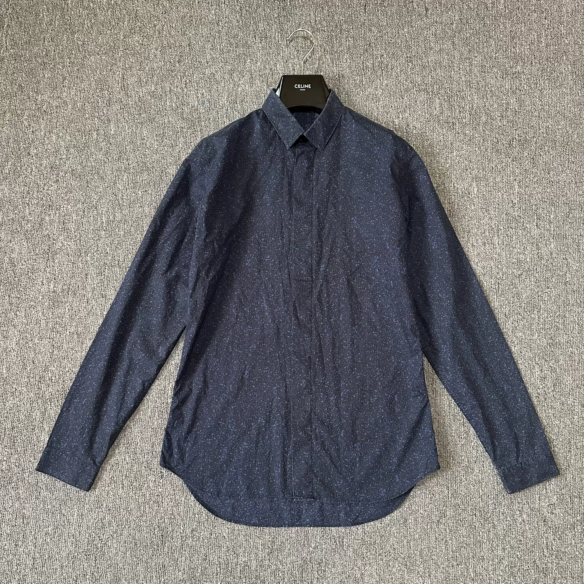 Dior Dark Blue Splatter Long-Sleeve Shirt