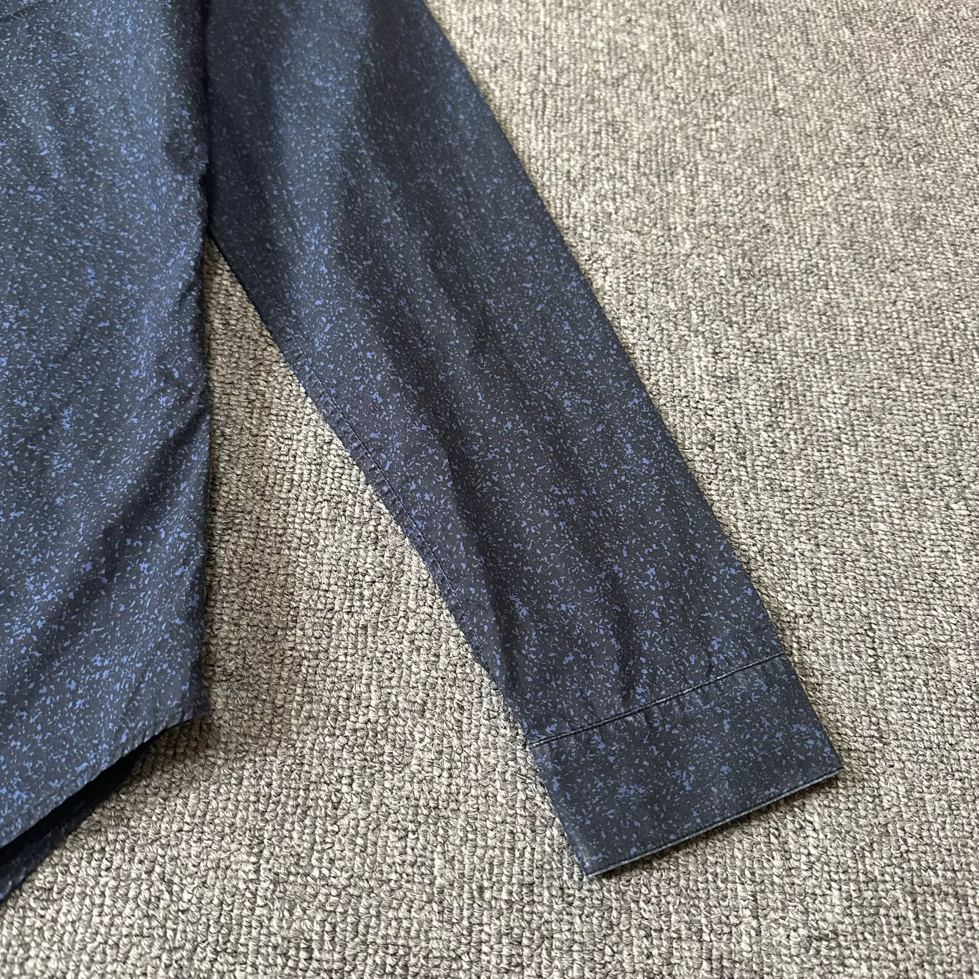 Dior Dark Blue Splatter Long-Sleeve Shirt — front