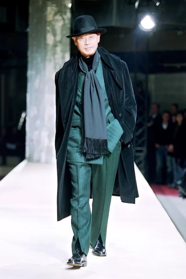 Yohji Yamamoto 03AW Buttoned Velvet Hooded Coat — front