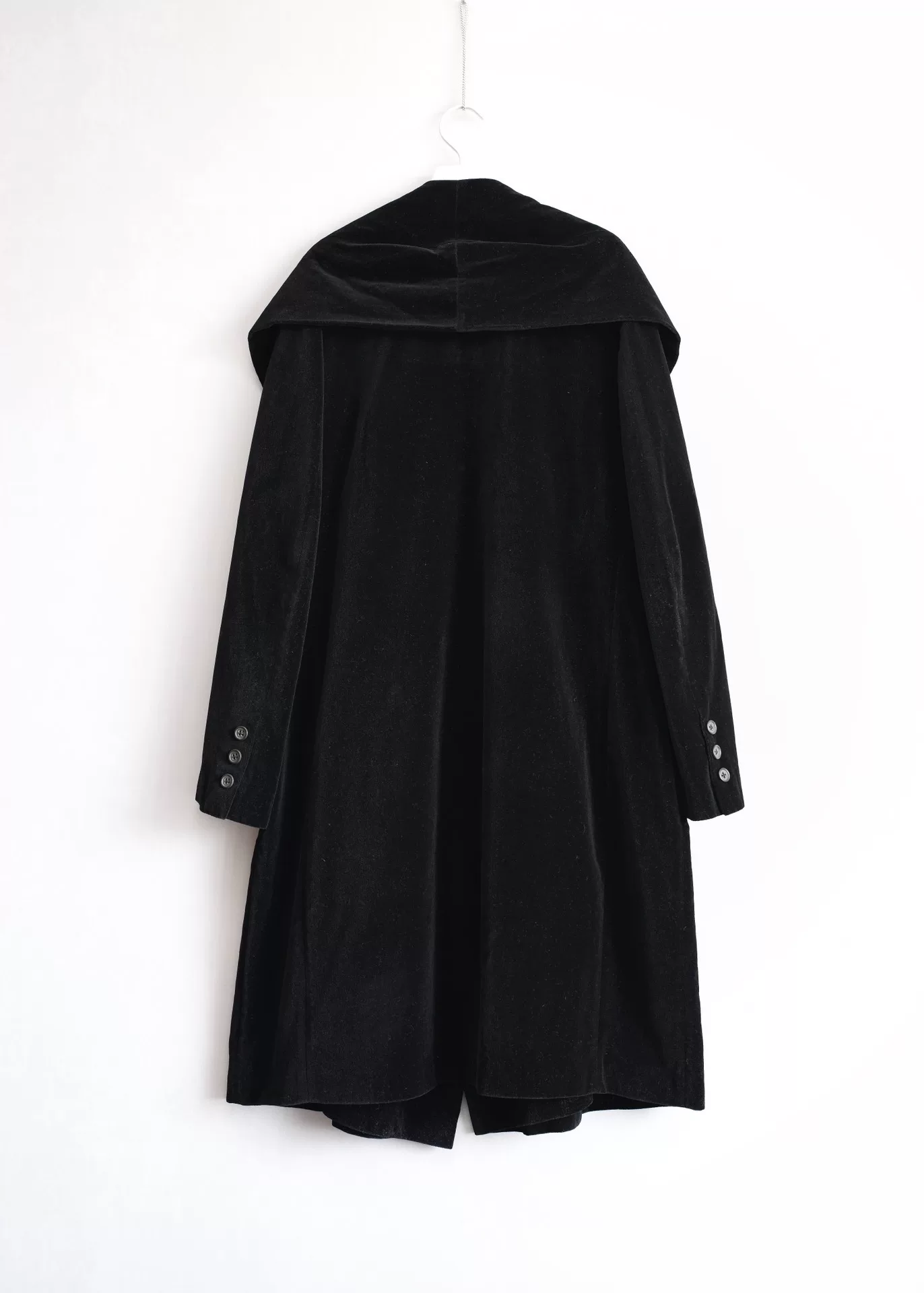 Yohji Yamamoto 03AW Buttoned Velvet Hooded Coat — label
