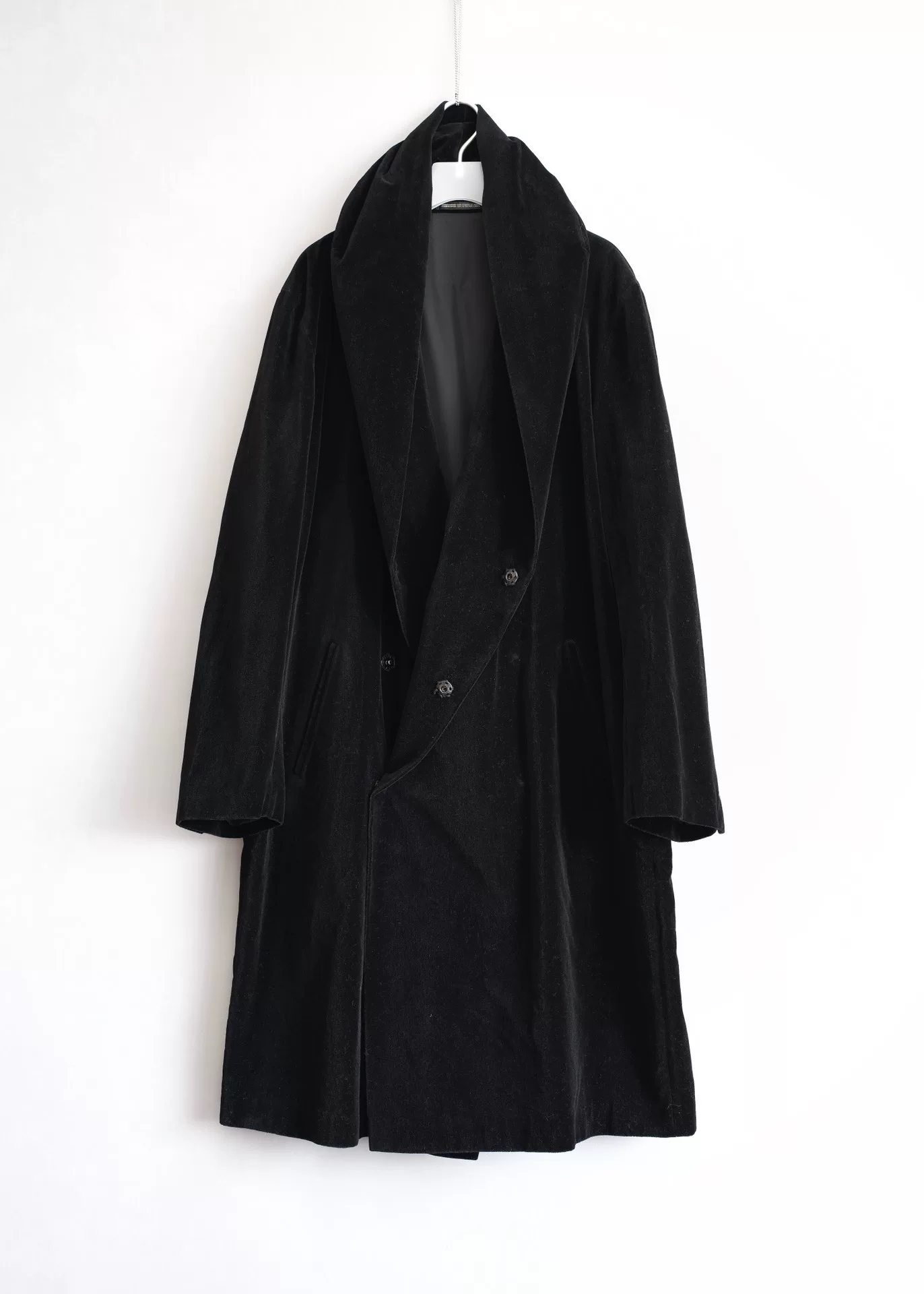 Yohji Yamamoto 03AW Buttoned Velvet Hooded Coat
