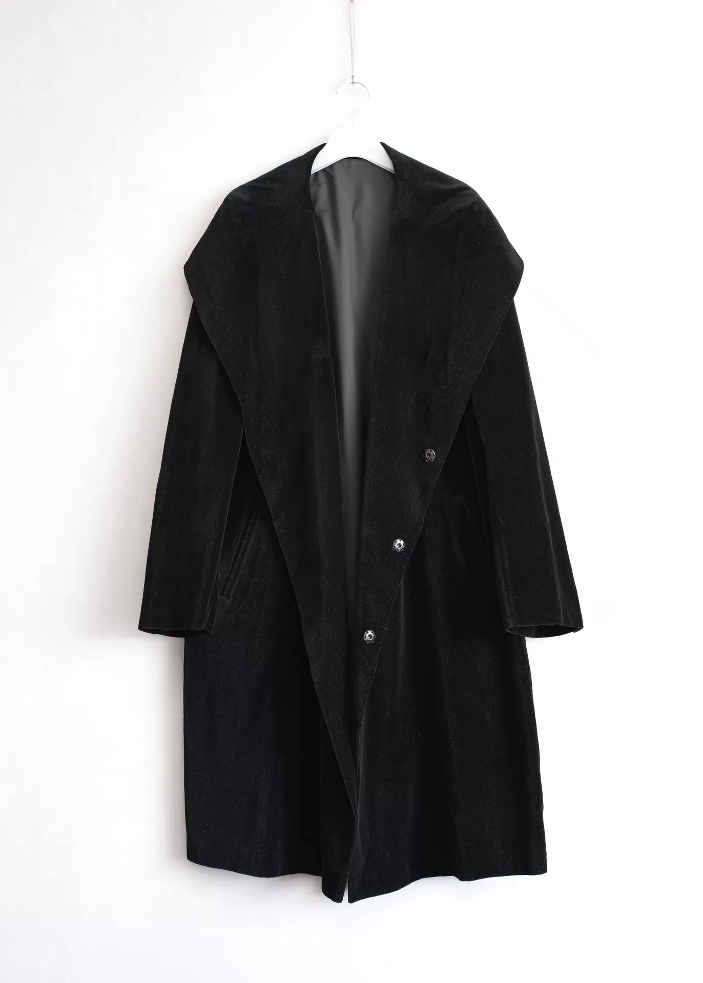 Yohji Yamamoto 03AW Buttoned Velvet Hooded Coat — back
