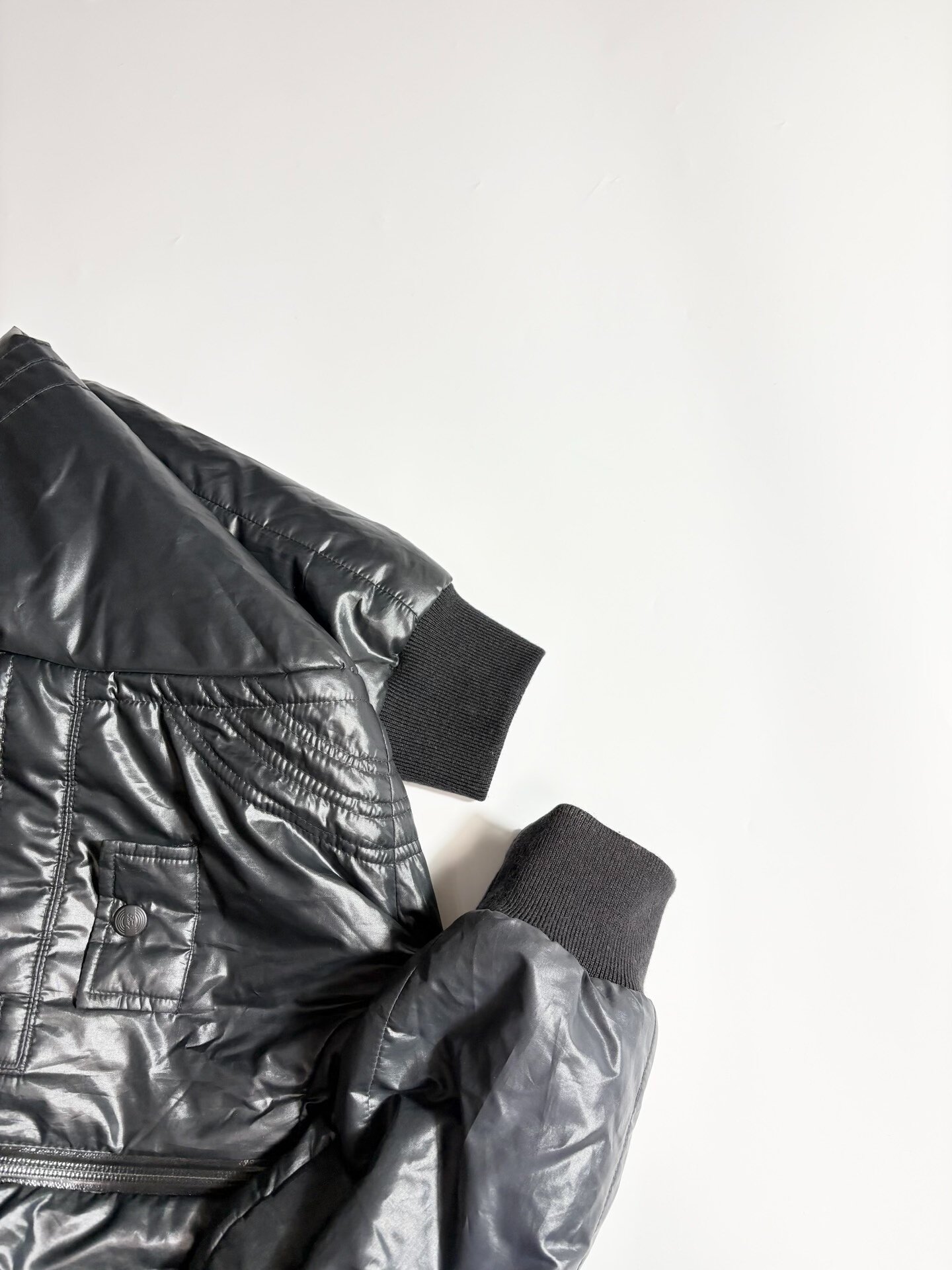 Neighborhood NBHD Quilted Motorcycle Jacket — label