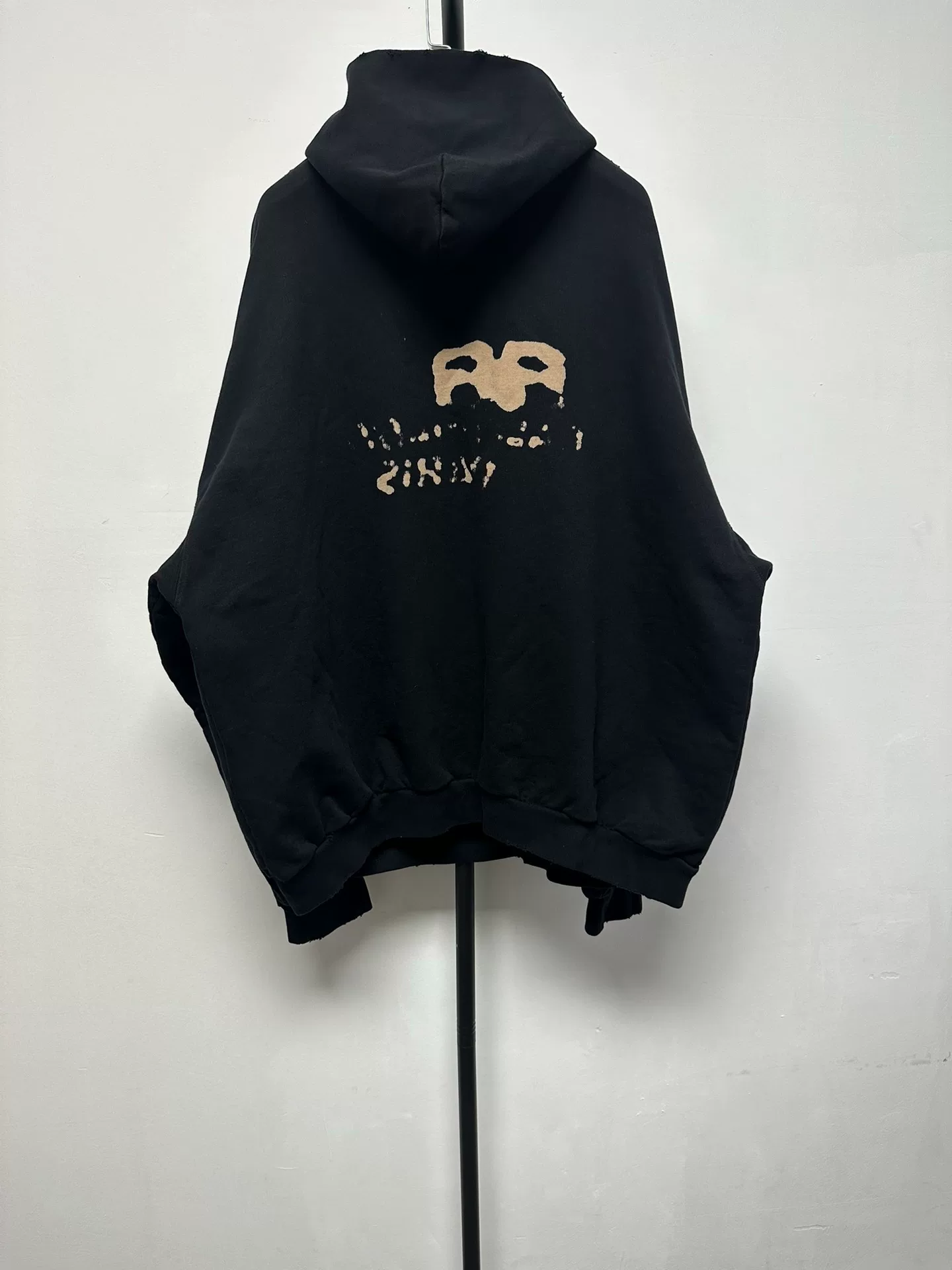 Balenciaga BB Paris Print Cotton Hoodie — front