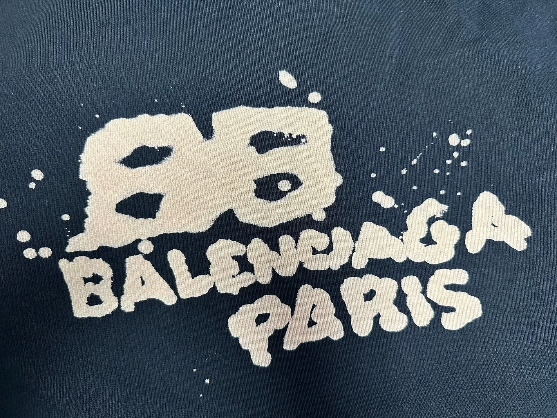 Balenciaga BB Paris Print Cotton Hoodie — detail