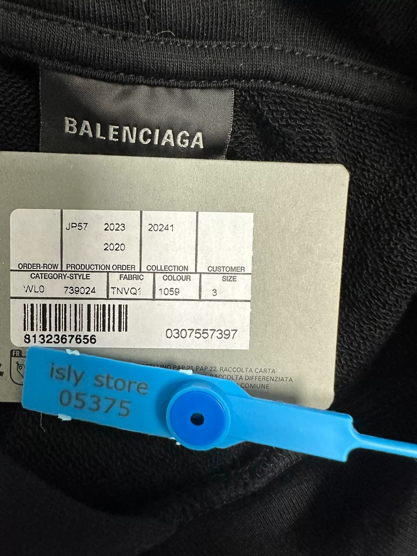 Balenciaga BB Paris Print Cotton Hoodie — back