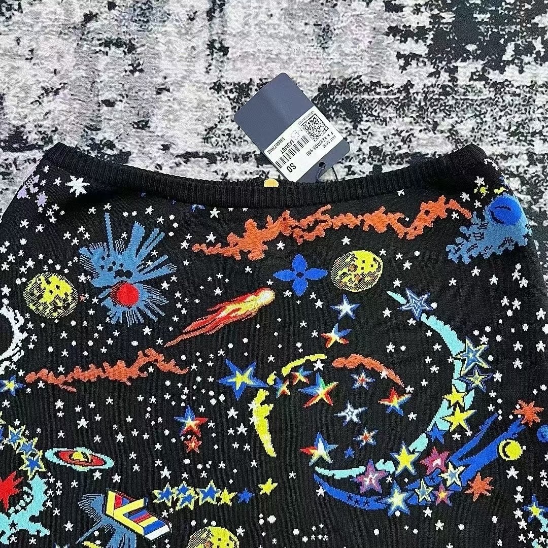 Louis Vuitton Planet Graffiti Knit Skirt — front