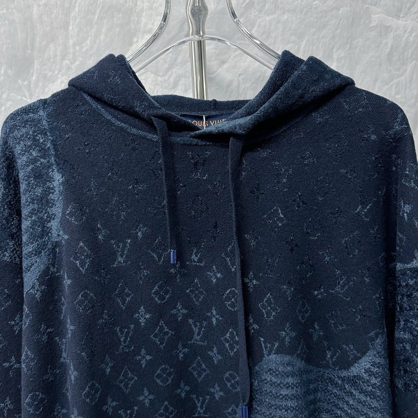 Louis Vuitton SS26 Patchwork Logo Wool Hoodie — front