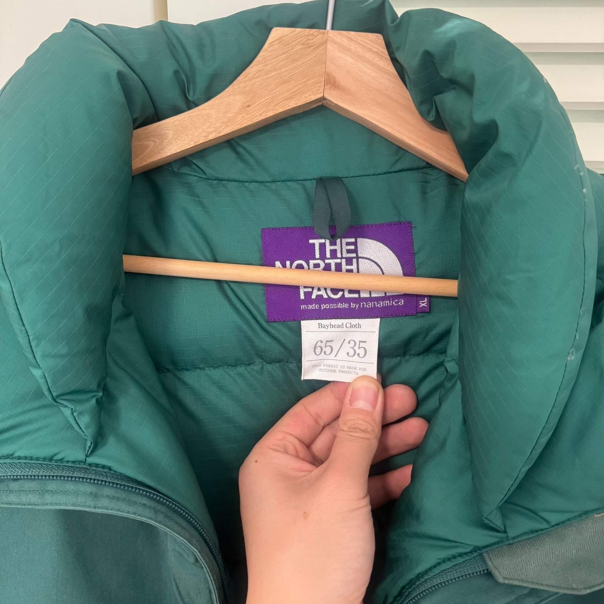 The North Face Green Hooded Down Jacket — back