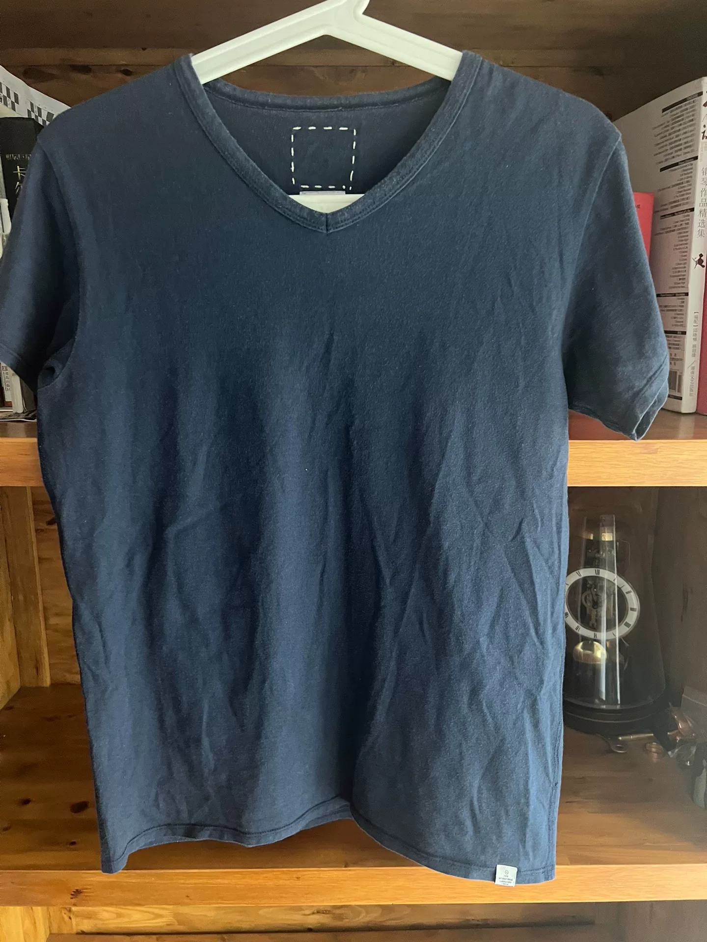 visvim Indigo V-Neck Short Sleeve T-Shirt — back
