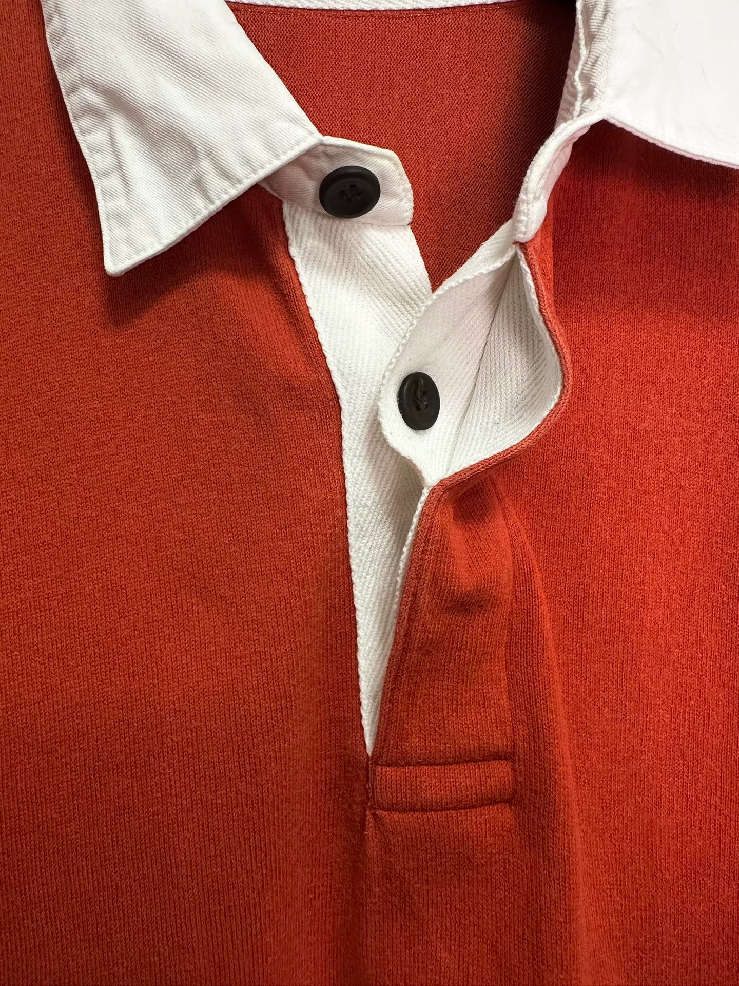 Issey Miyake 80s Red White Print Polo — back