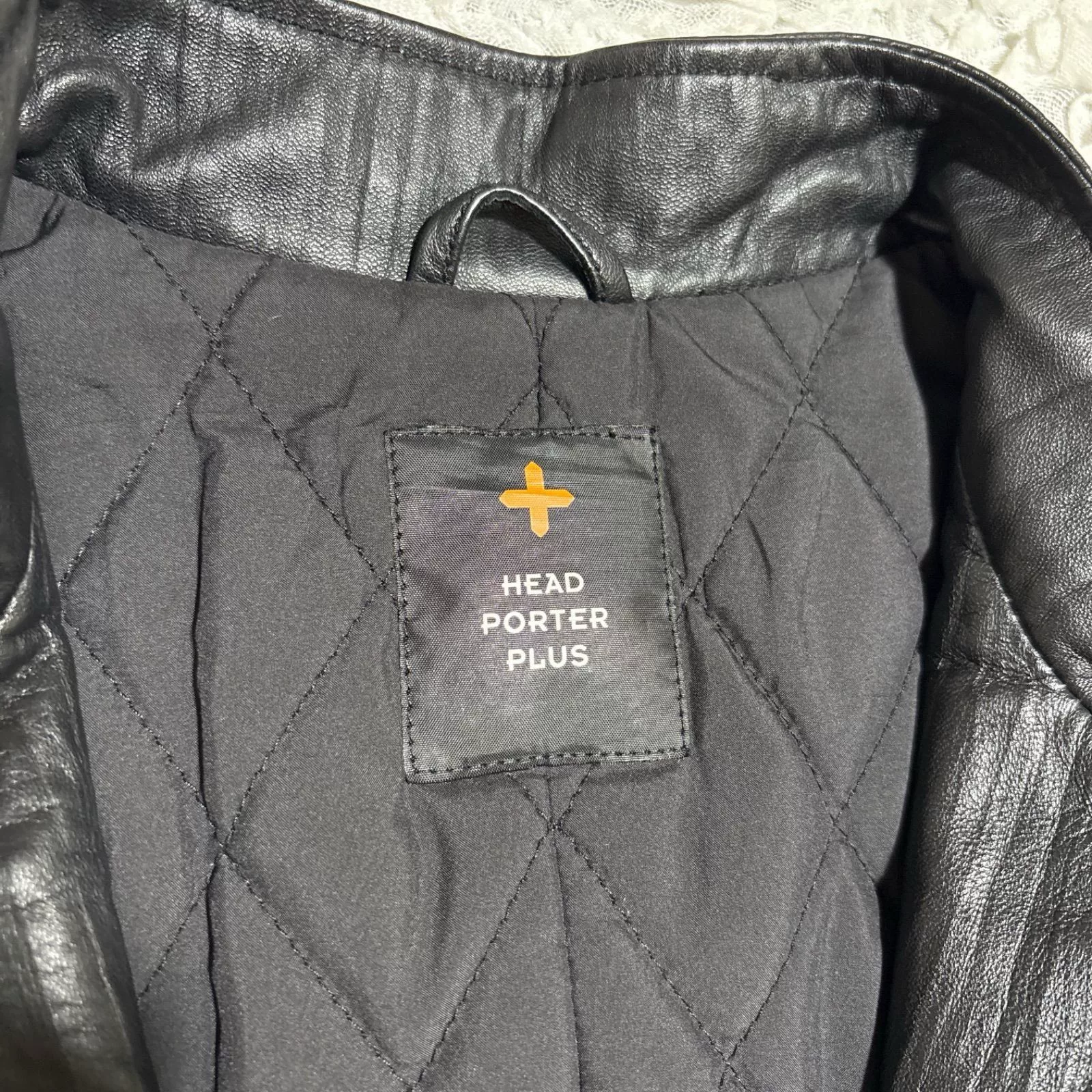 Head Porter Plus Wrinkle Leather Jacket — back