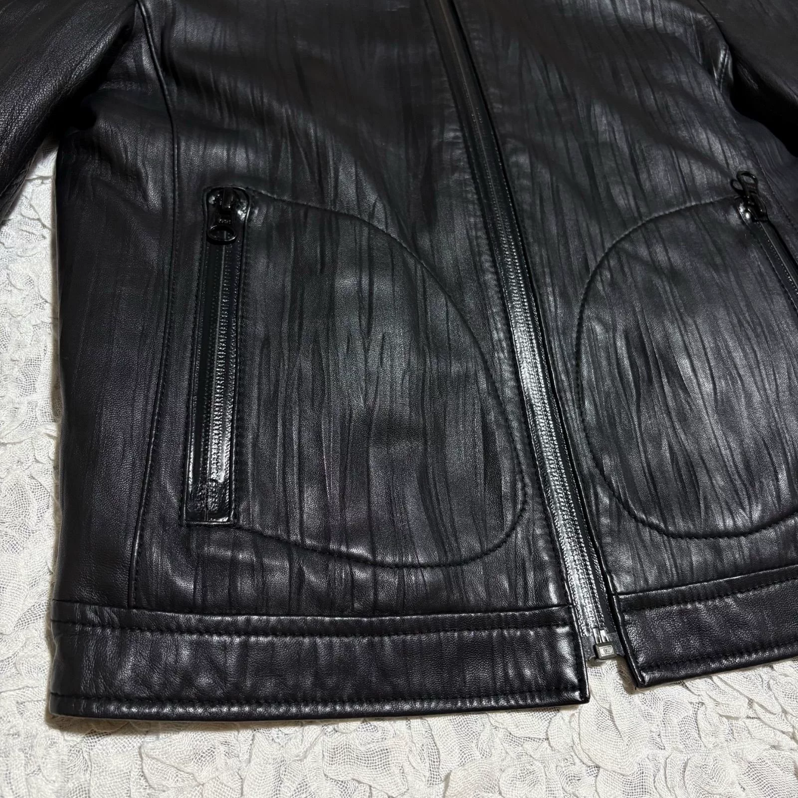 Head Porter Plus Wrinkle Leather Jacket — label