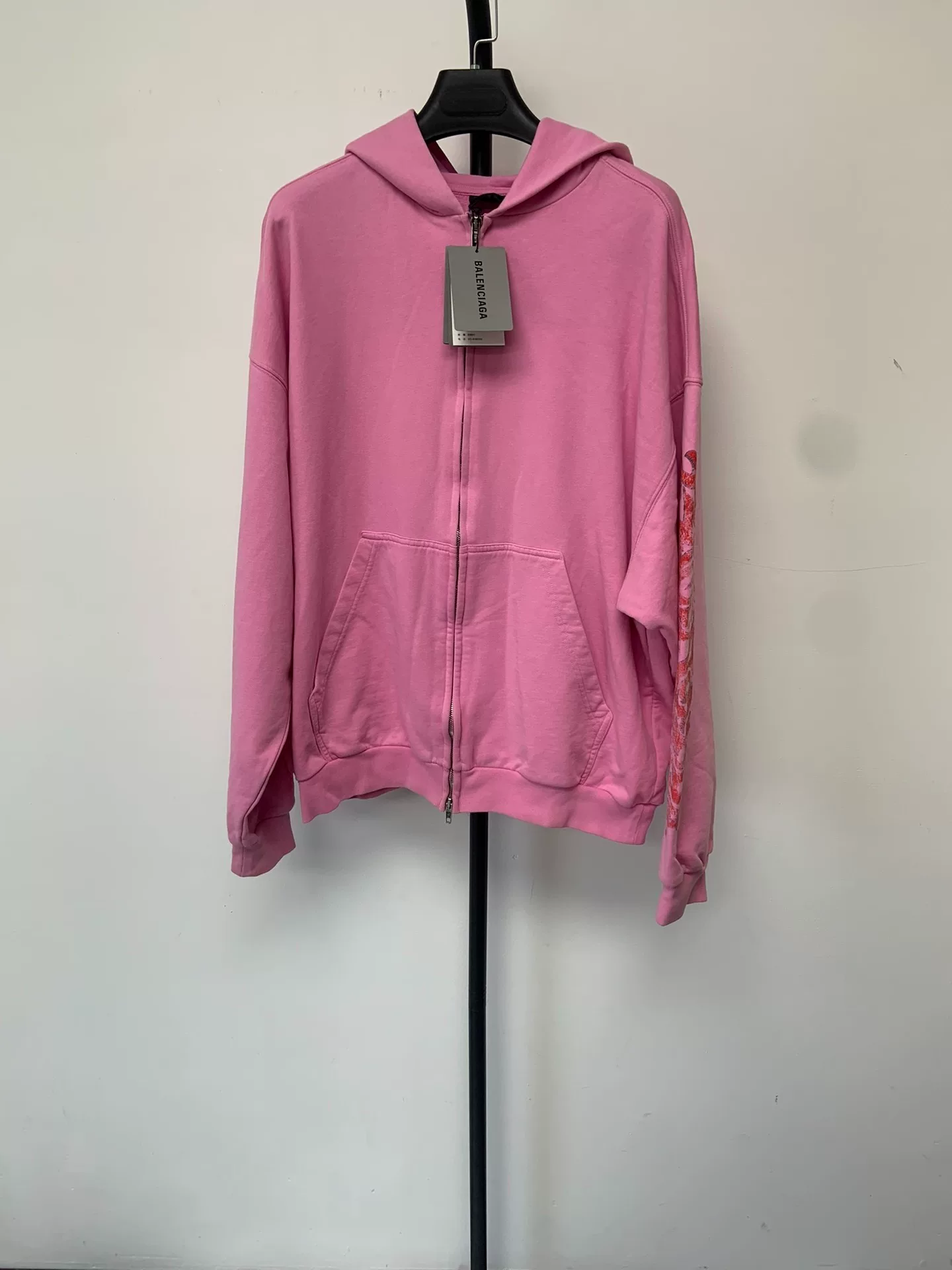 Balenciaga Disaster Flame Zip Hoodie — front