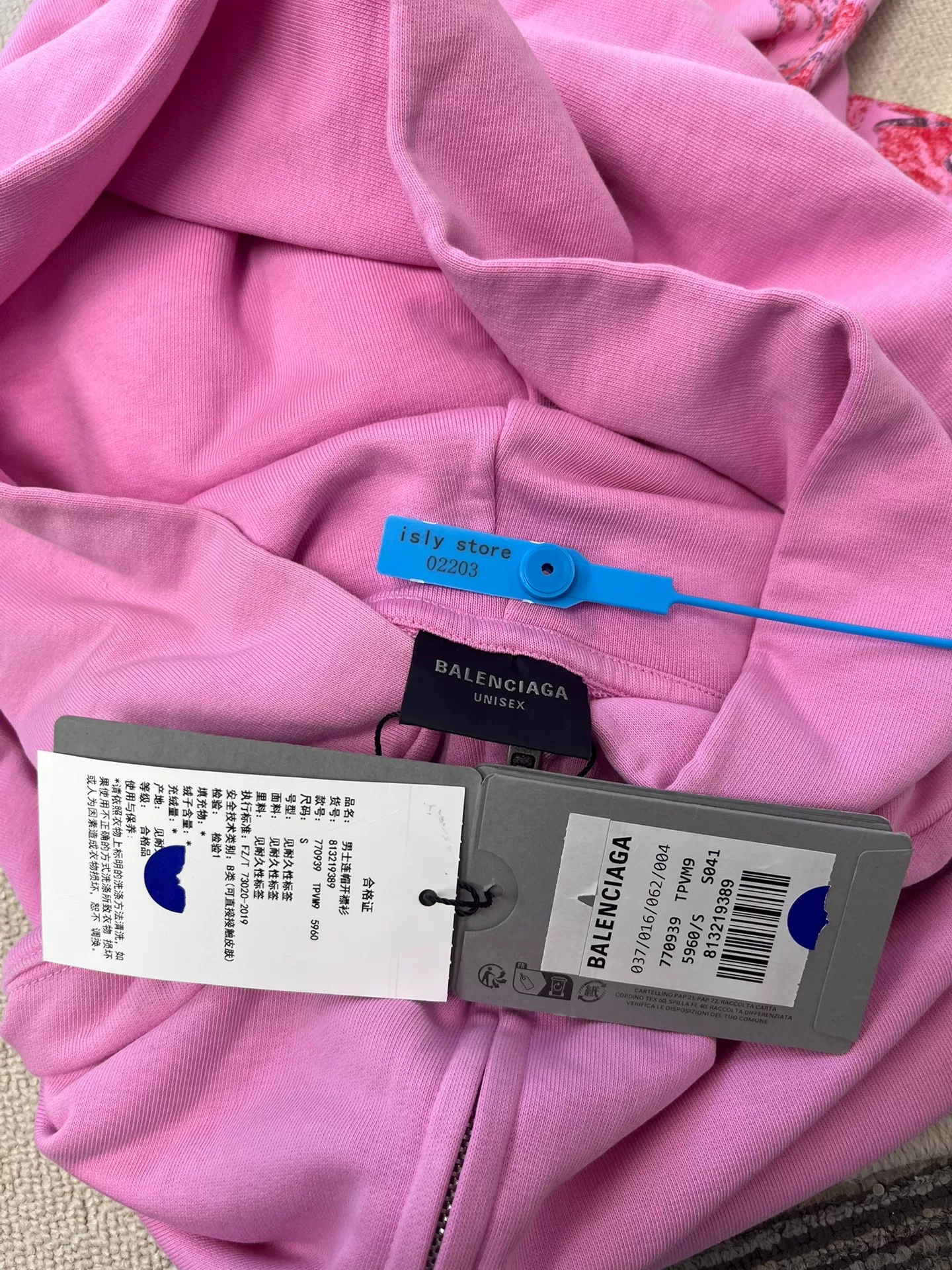 Balenciaga Disaster Flame Zip Hoodie — back