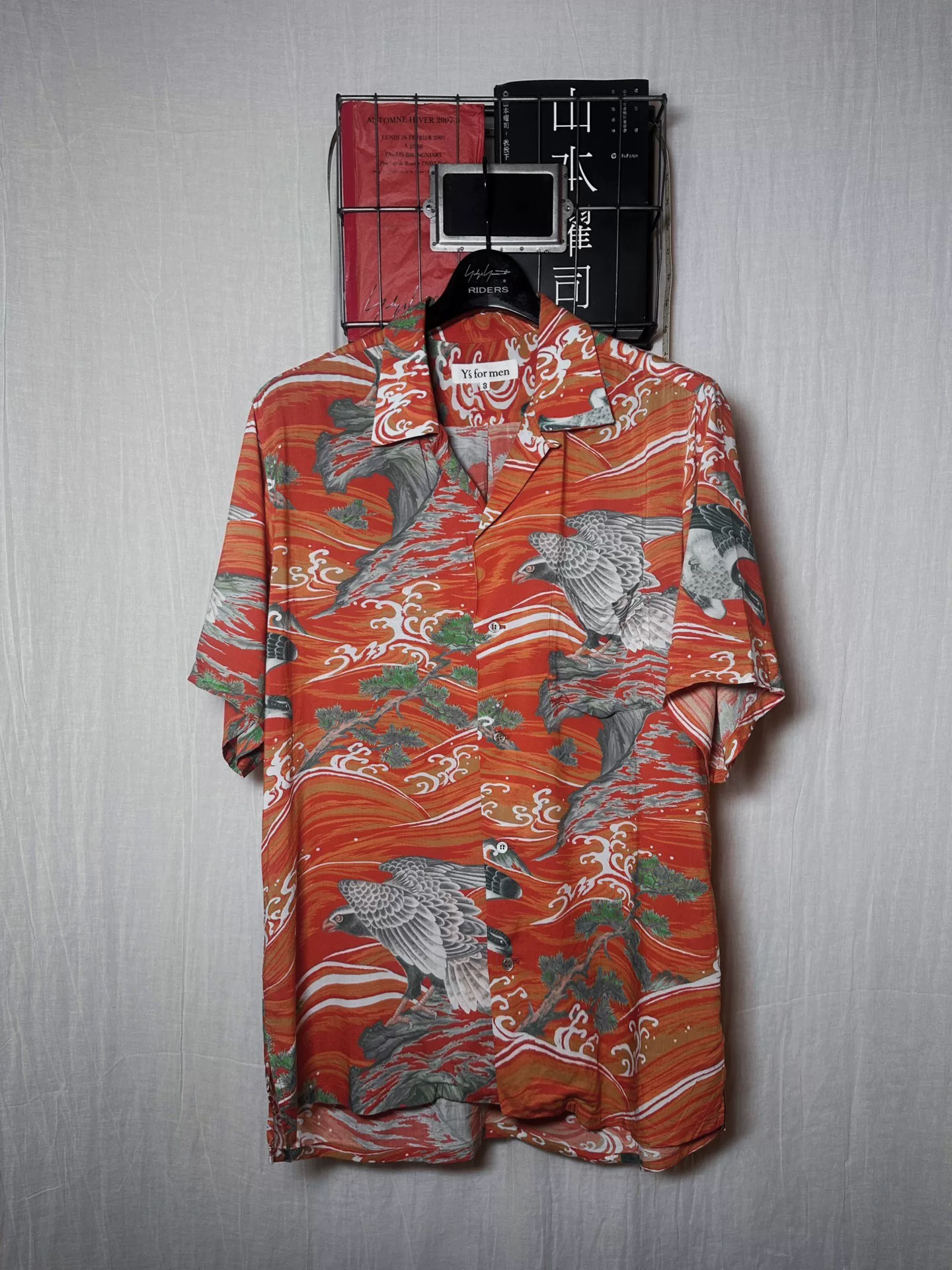 Yohji Yamamoto 90s Ukiyo-e Eagle Shirt — detail