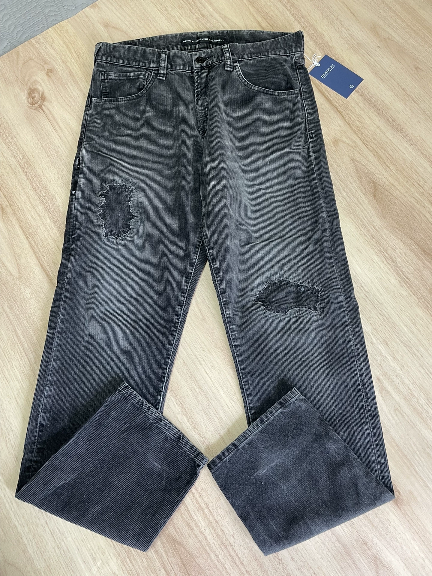 DENIM BY VANQUISH Fragment Washed Corduroy Pants — detail