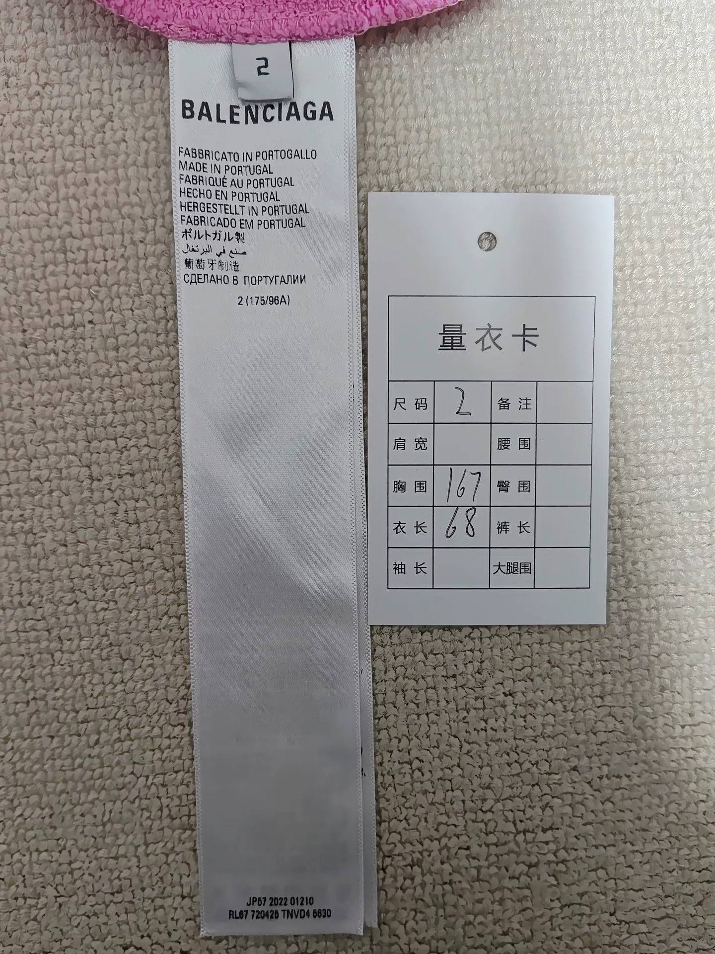 Balenciaga Pink Horse Zip-Up Hoodie — label