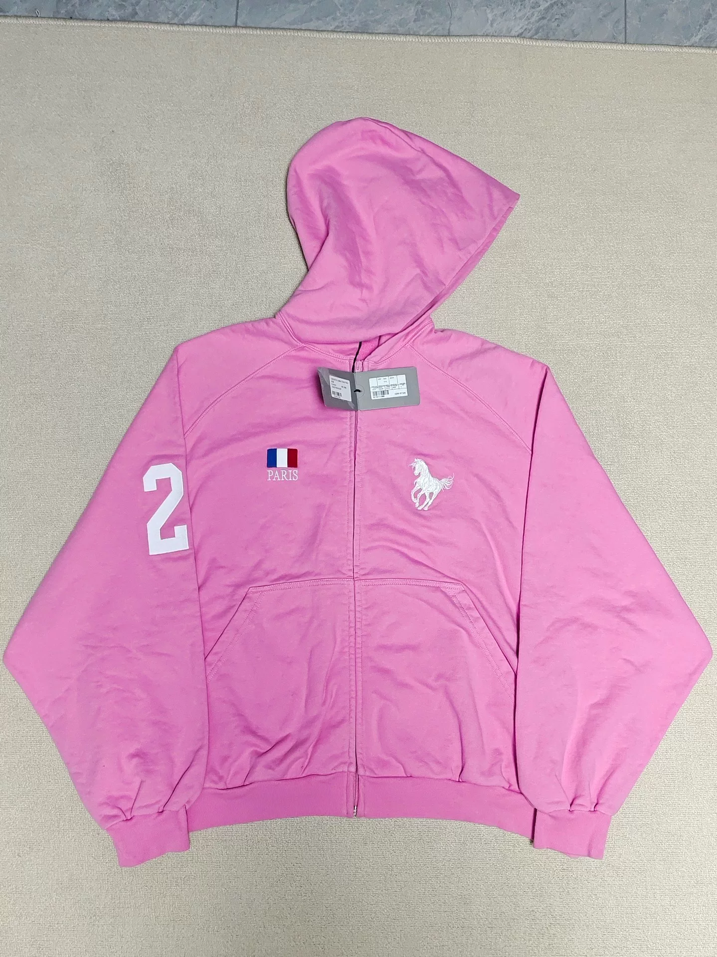 Balenciaga Pink Horse Zip-Up Hoodie