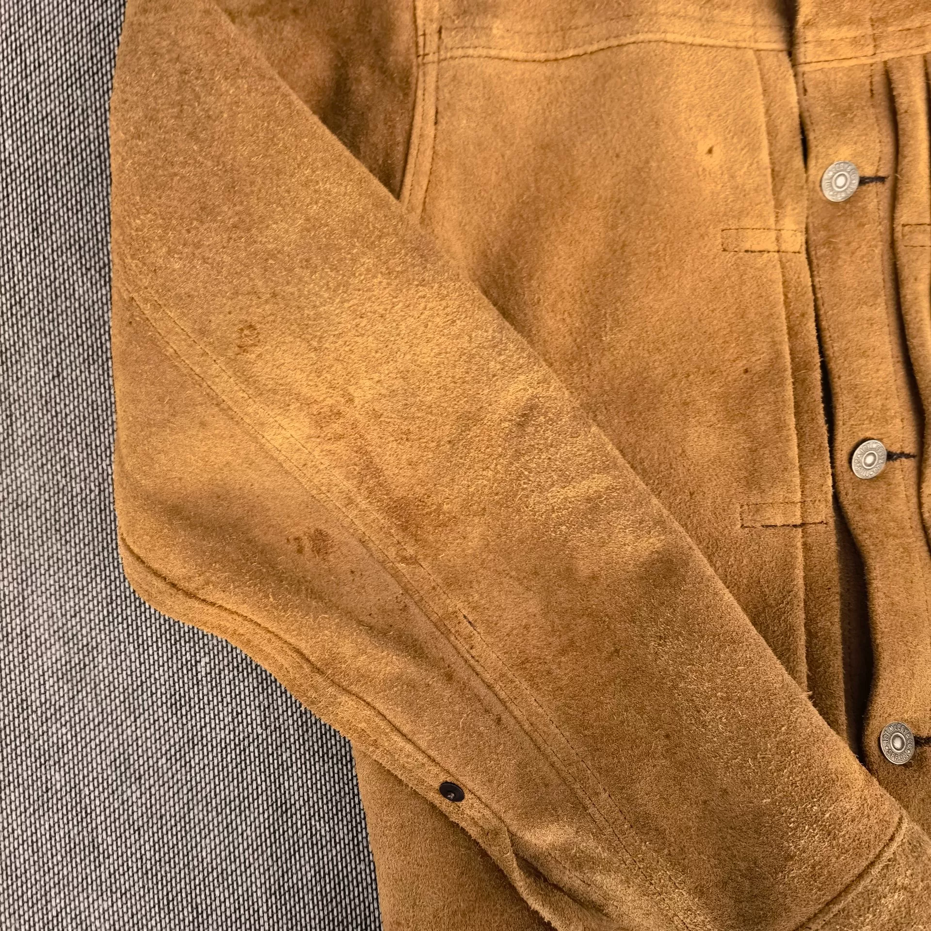 The Real Mccoys Joe Mccoy Type1 Suede Jacket — label