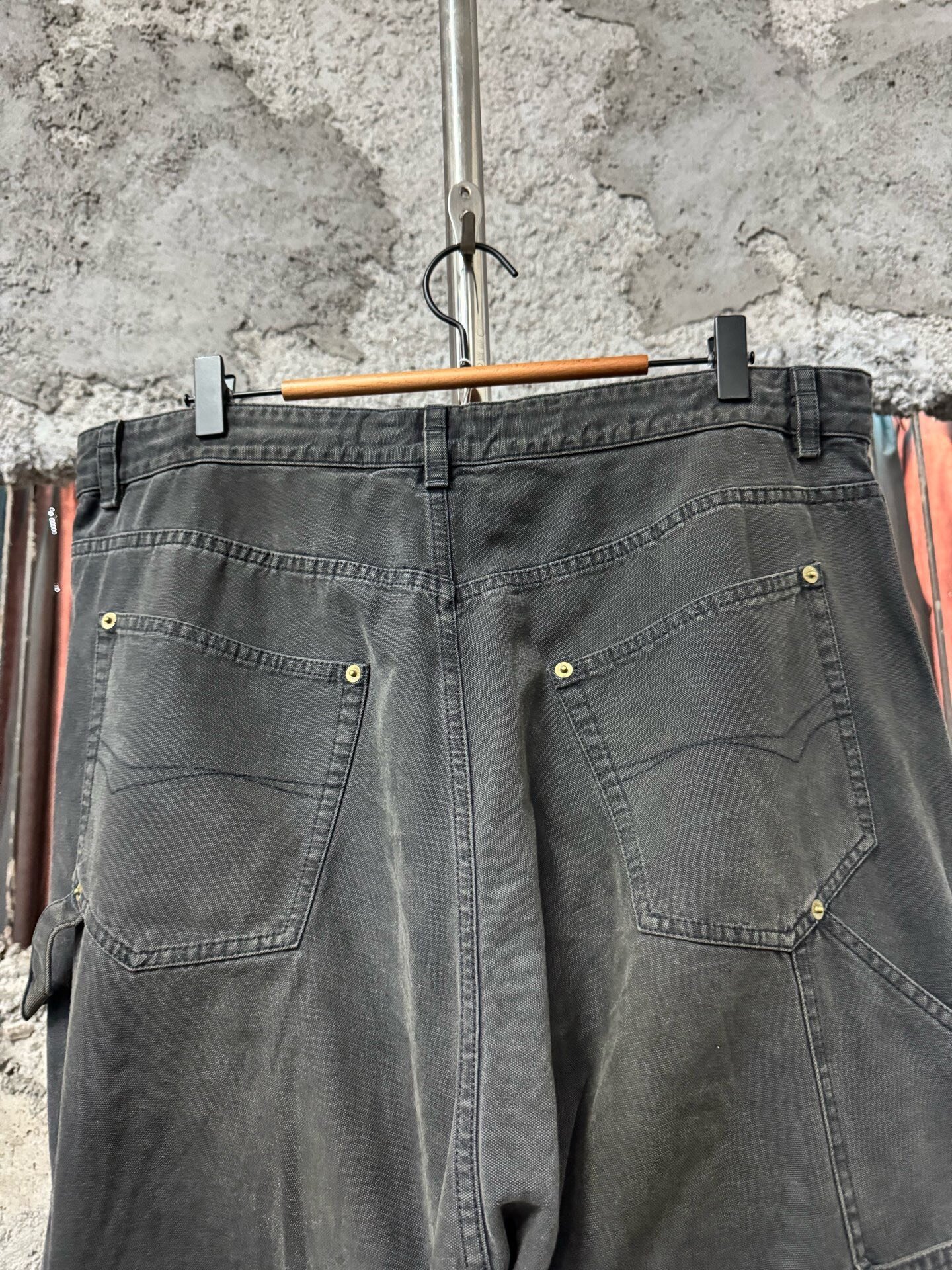 Balenciaga Distressed Destroyed Logger Pants — detail