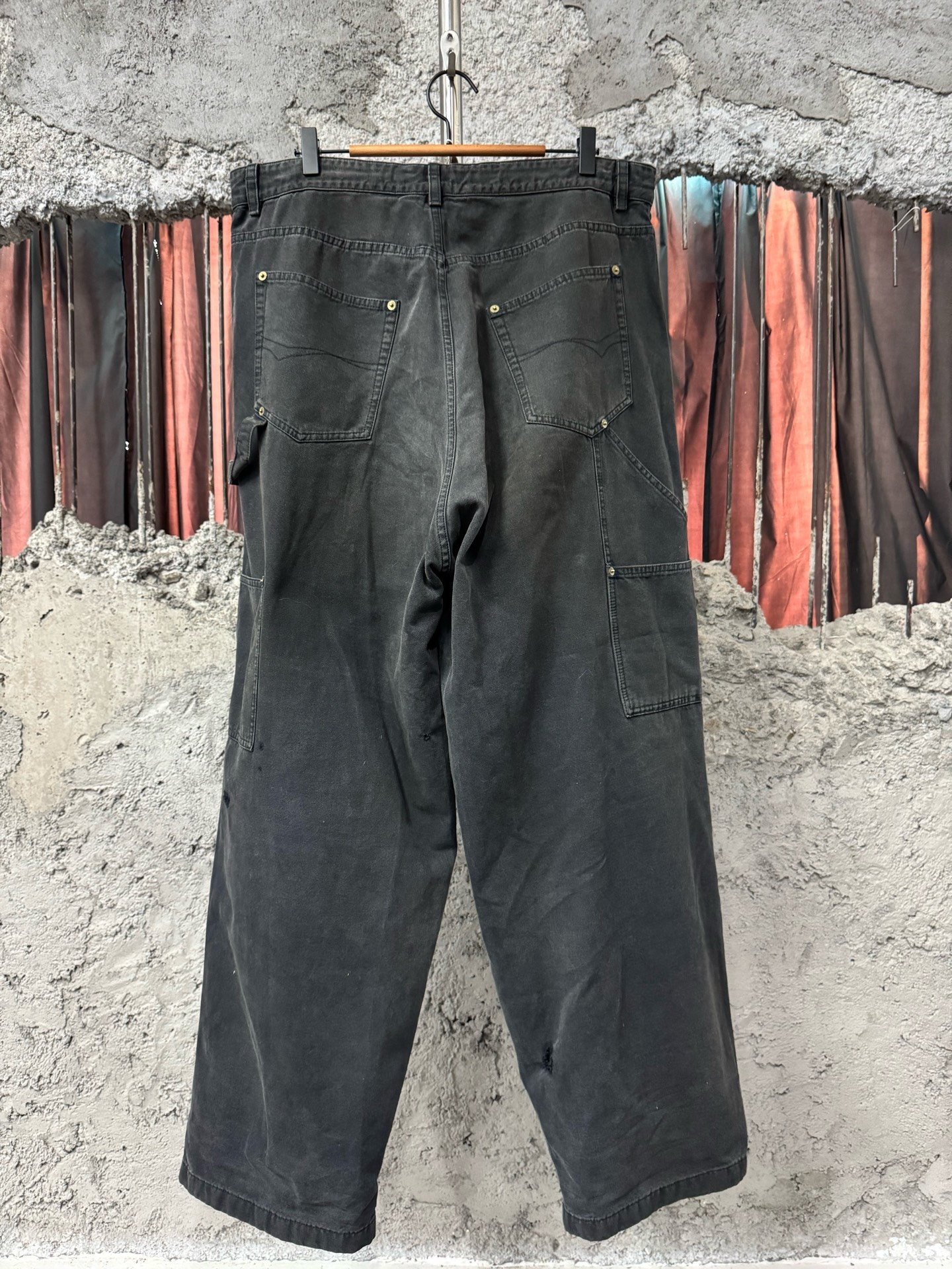 Balenciaga Distressed Destroyed Logger Pants — front