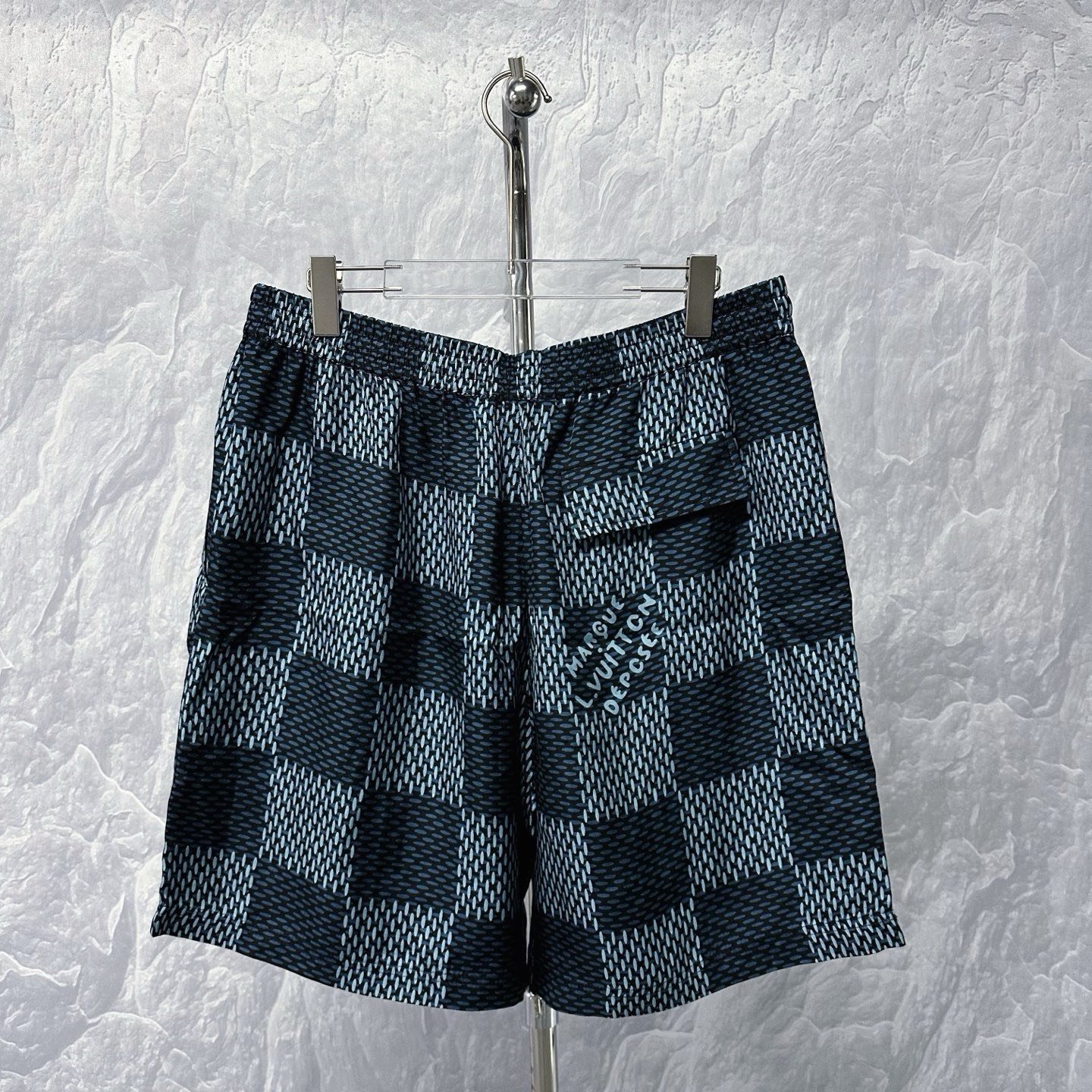 Louis Vuitton FW25 Damier Silk Shorts — back