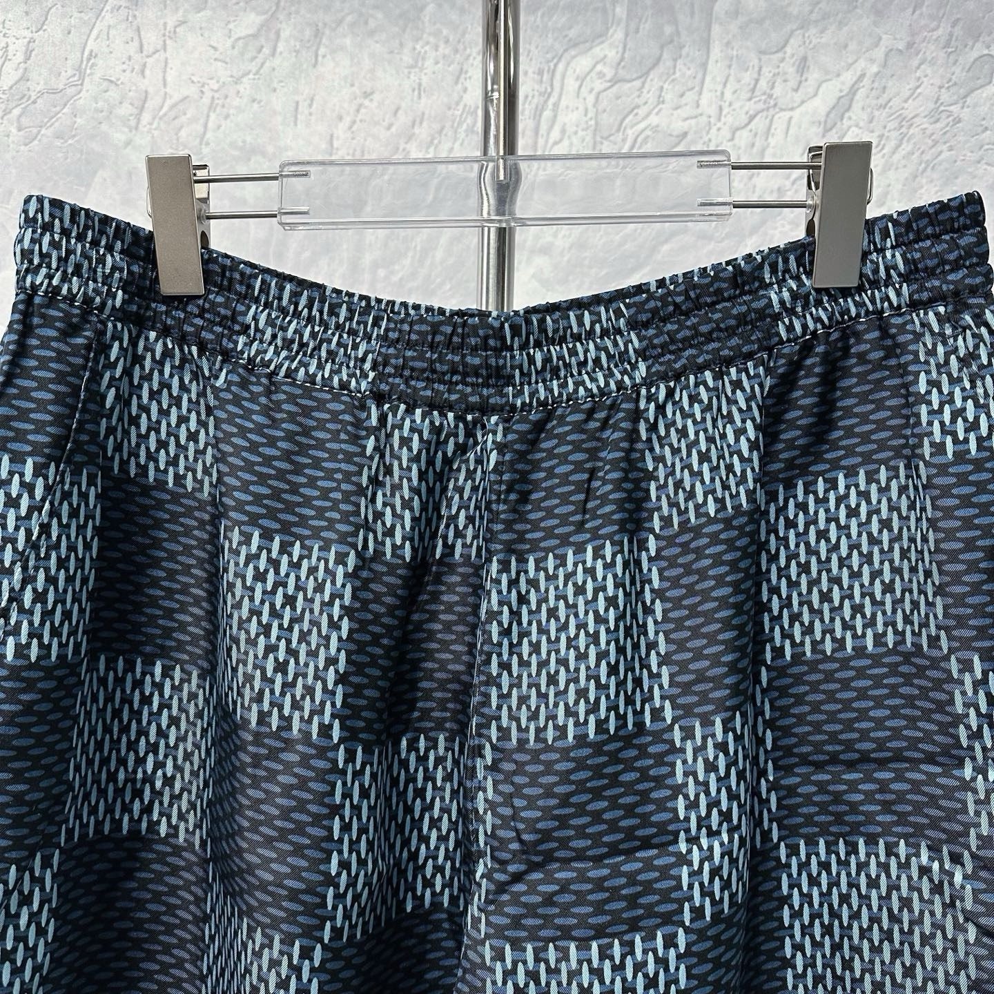 Louis Vuitton FW25 Damier Silk Shorts — front