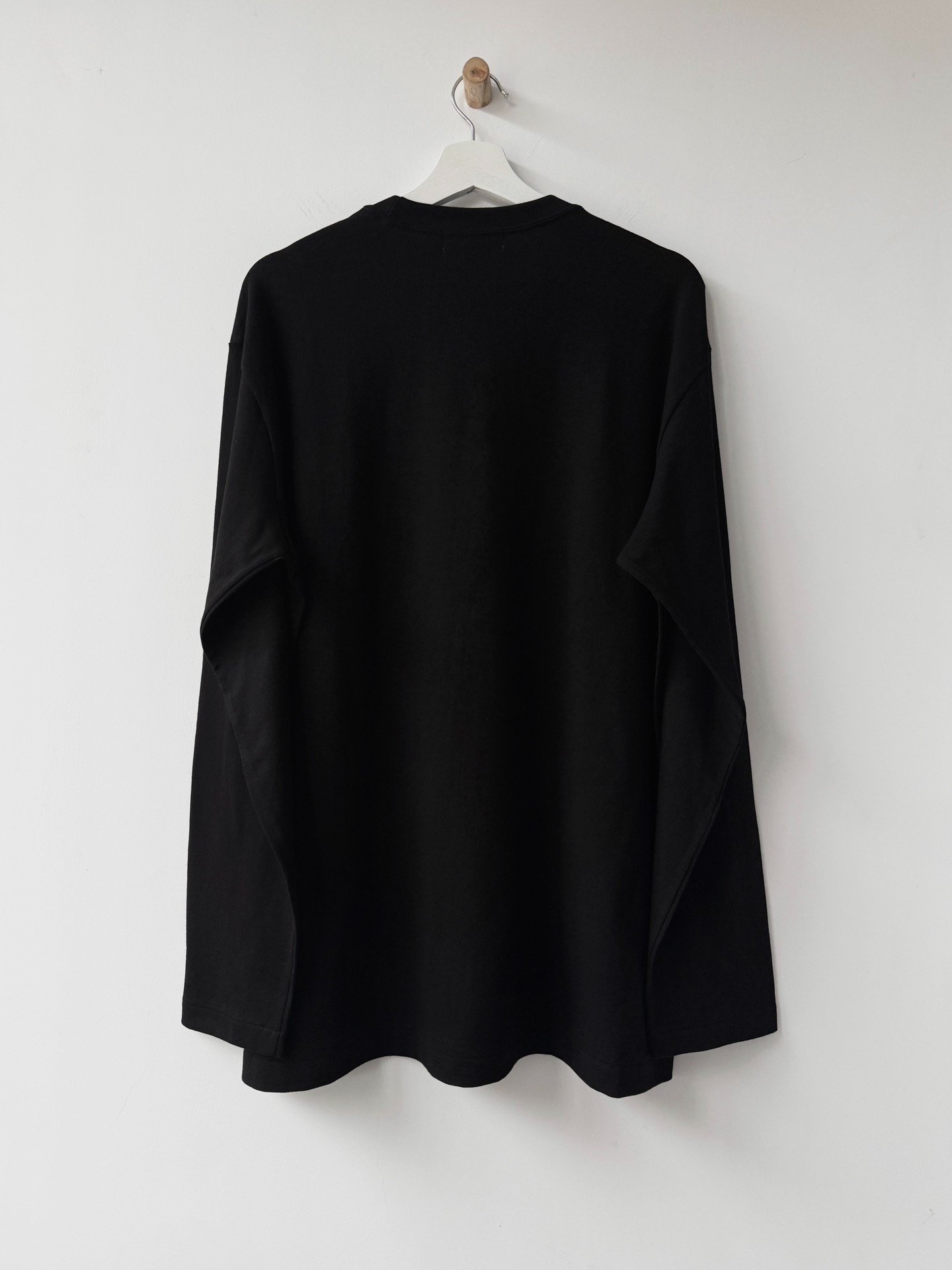 Yohji Yamamoto 26AW Plain Black Long Sleeve Top — front