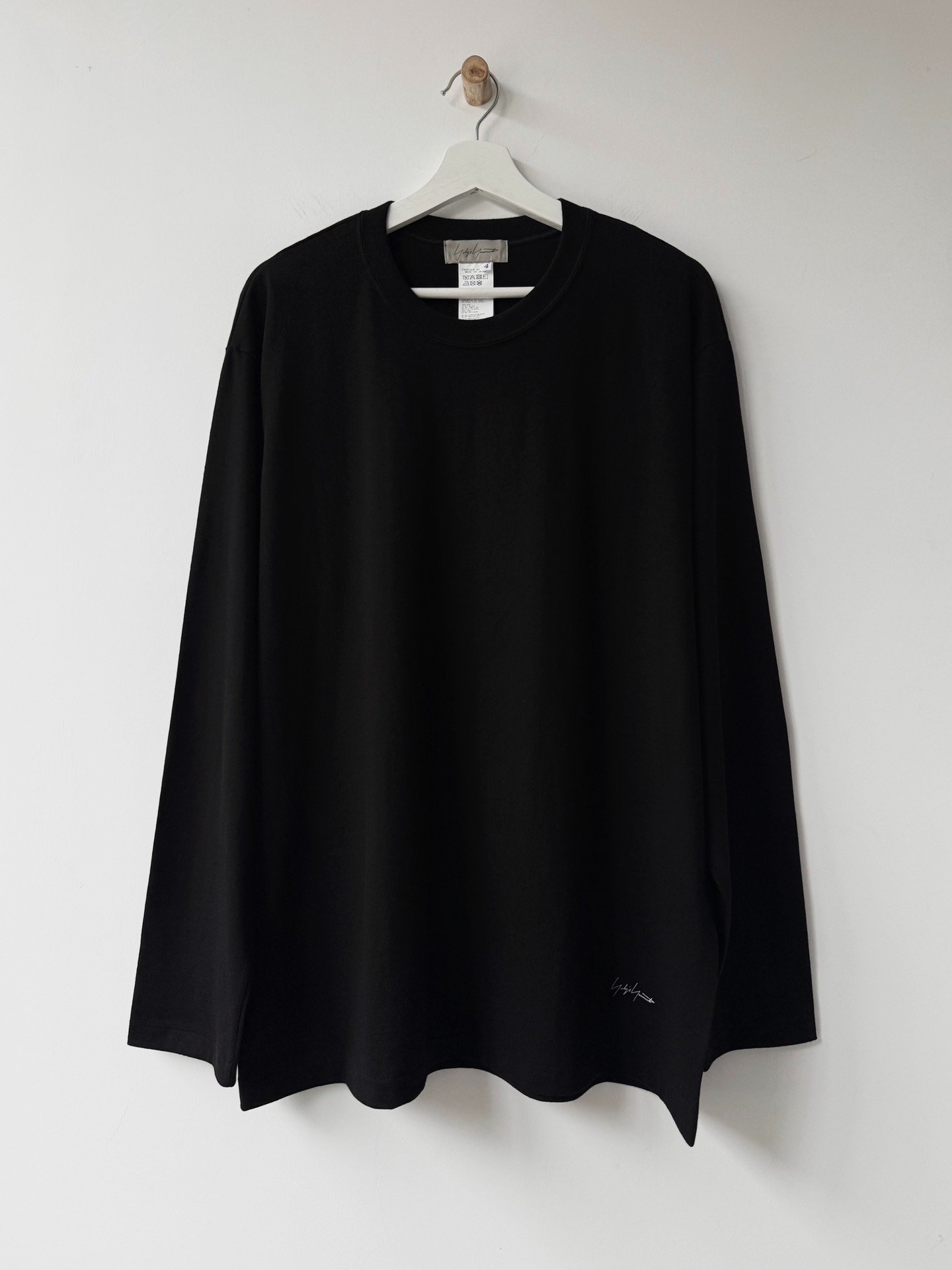 Yohji Yamamoto 26AW Plain Black Long Sleeve Top