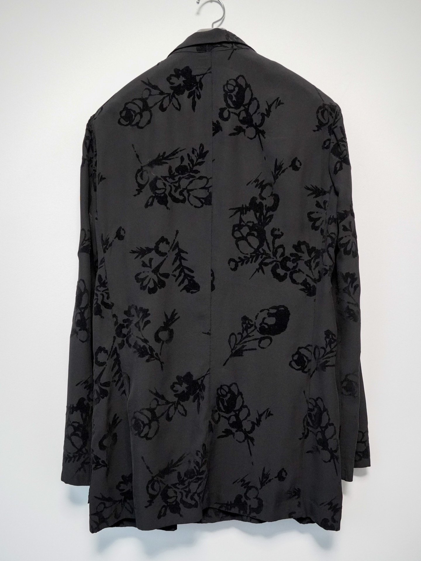 Yohji Yamamoto 1997SS Velvet Floral Blazer — detail