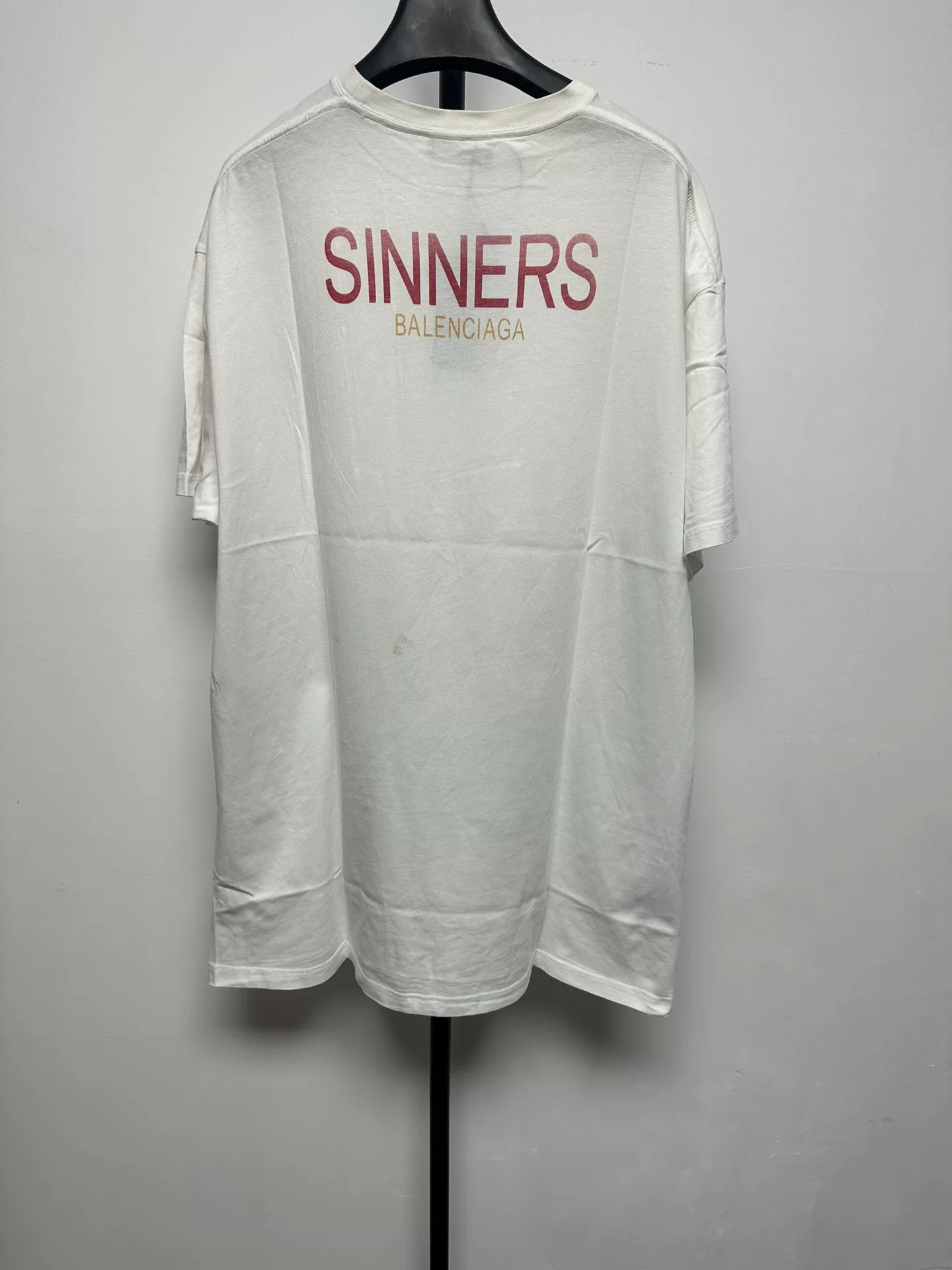 Balenciaga Red 'SINNERS' Logo Crew T-shirt — front