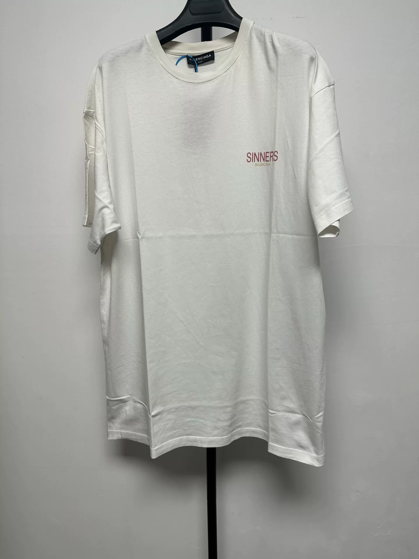 Balenciaga Red 'SINNERS' Logo Crew T-shirt