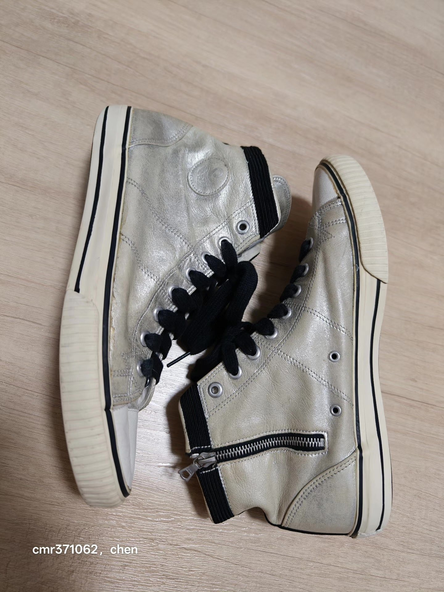 visvim x sophnet Silver Metallic Canvas Shoes — detail