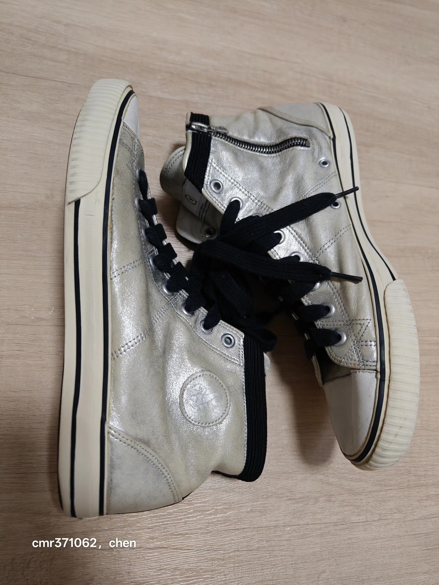 visvim x sophnet Silver Metallic Canvas Shoes — back
