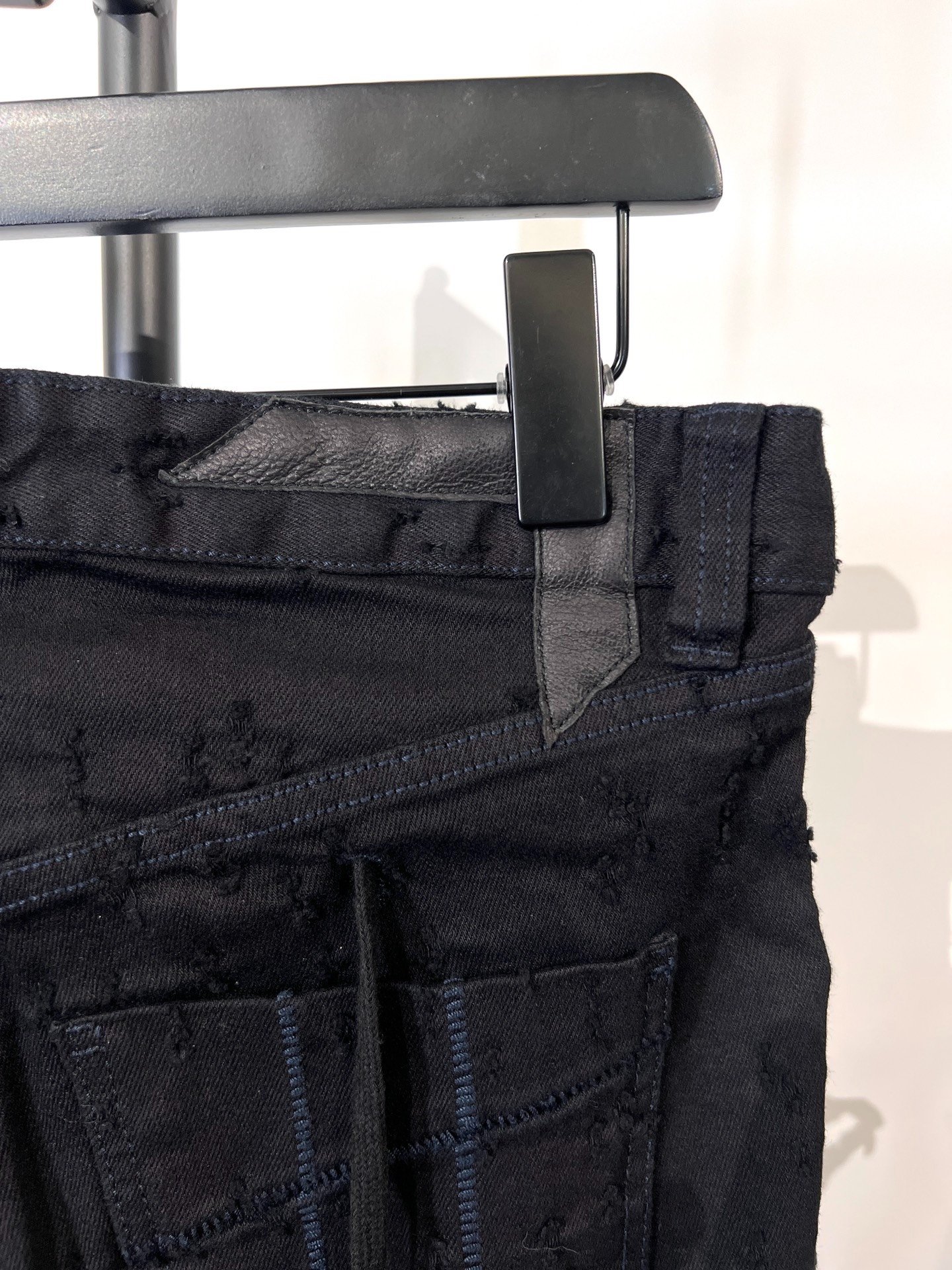 Boris Bidjan Saberi 11by bbs P1 Black Denim Shorts — label